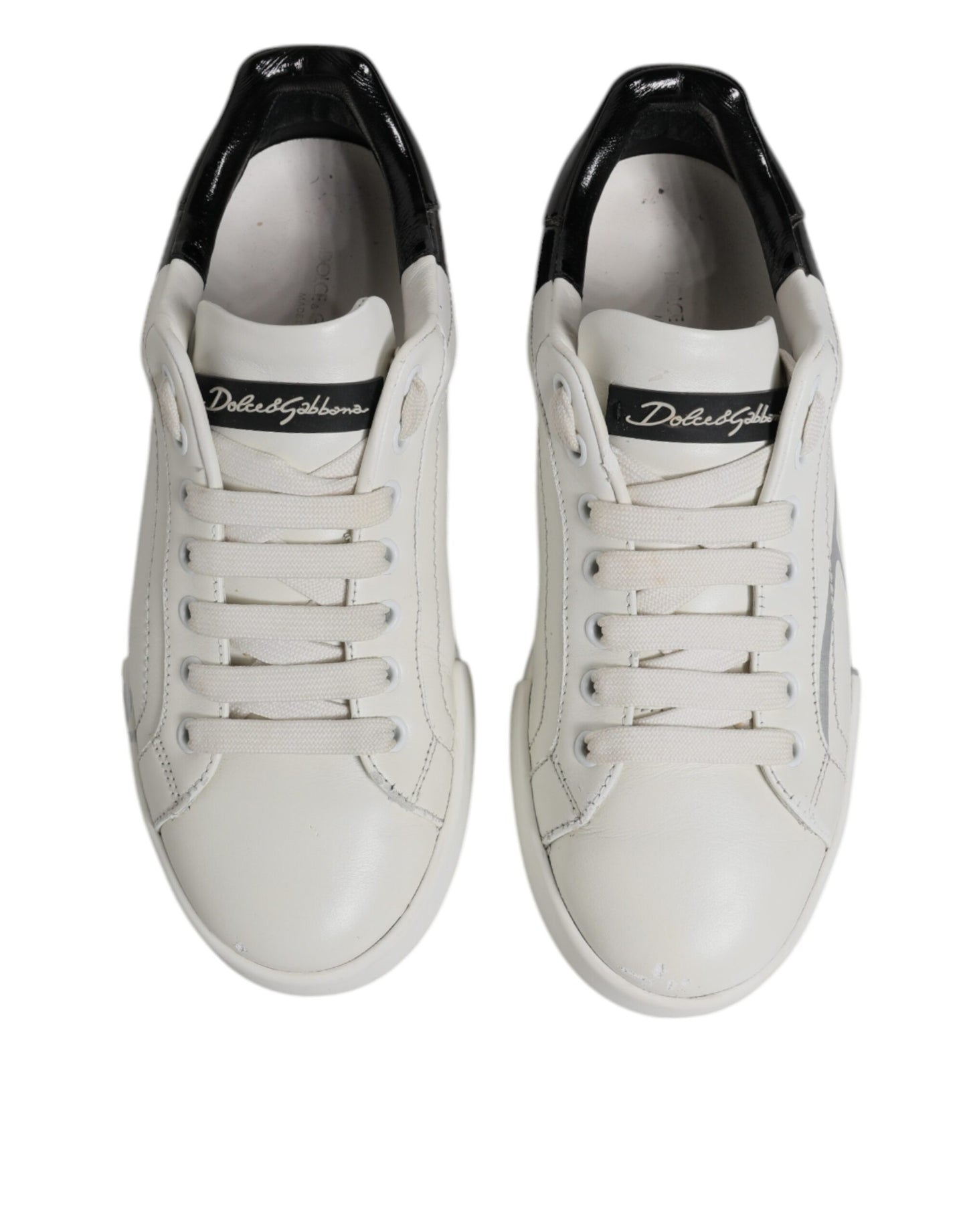 Weiß Schwarz Logo Portofino Männer Sneaker Schuhe