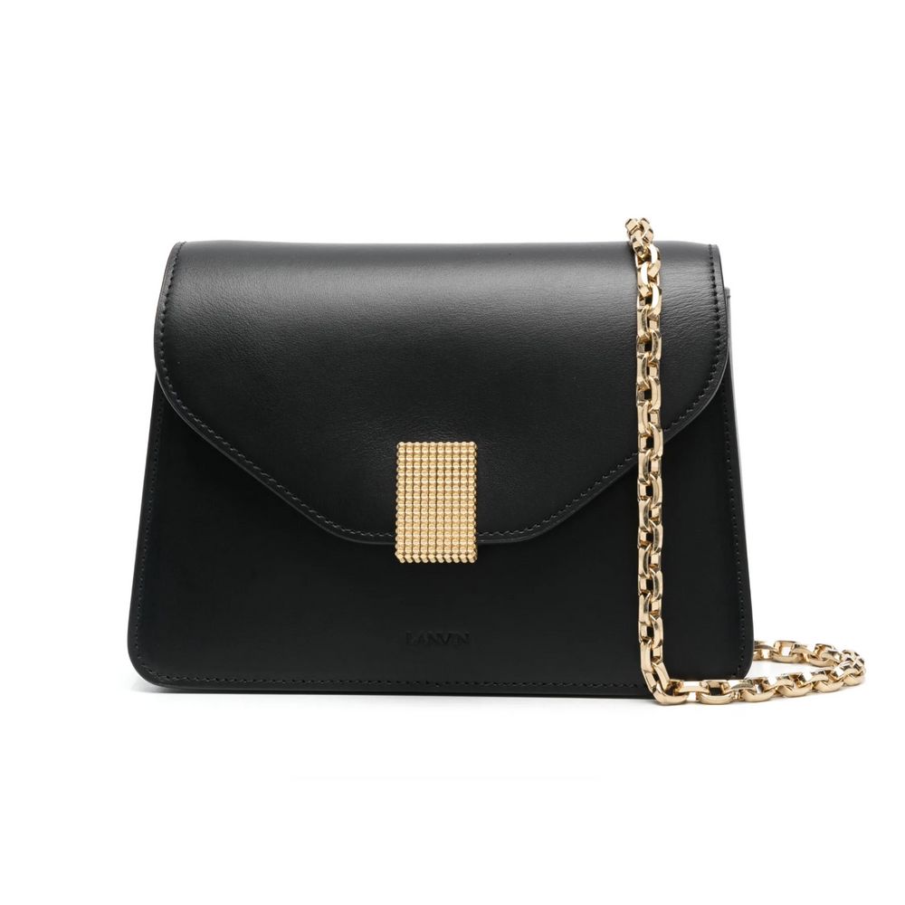 Schwarze Lederhandtasche