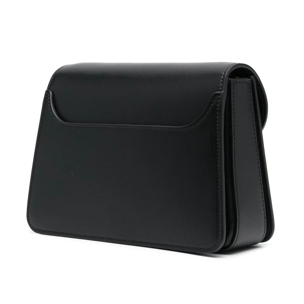 Schwarze Lederhandtasche