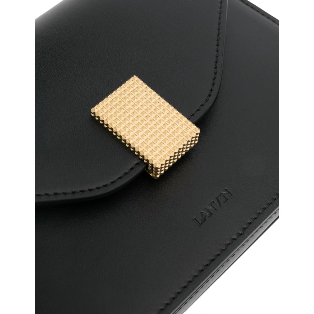 Schwarze Lederhandtasche