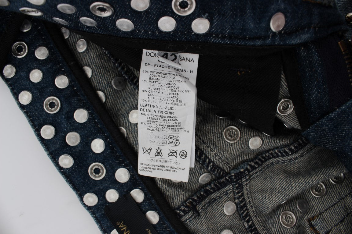 GIRLY Slim Fit Jeans mit Kristallverzierung