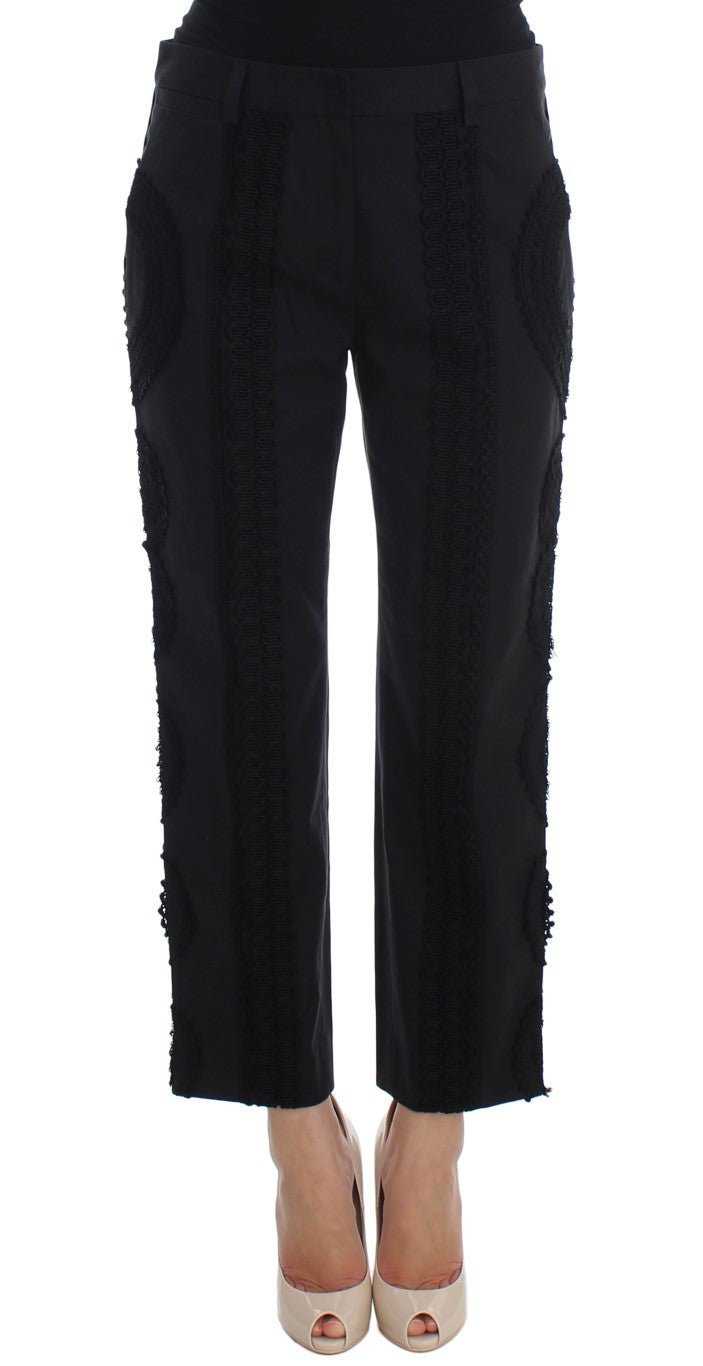 Schwarze Caprihose aus Baumwollstretch „Torero“