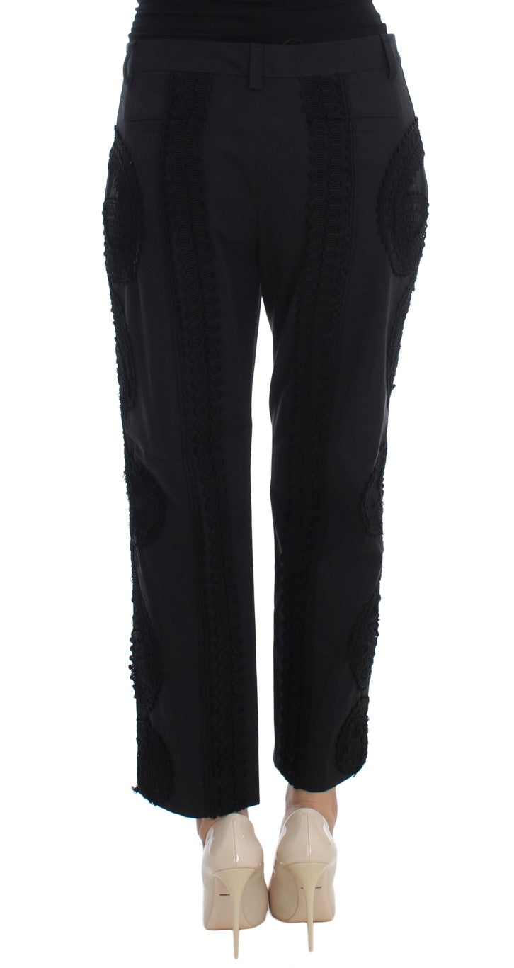 Schwarze Caprihose aus Baumwollstretch „Torero“