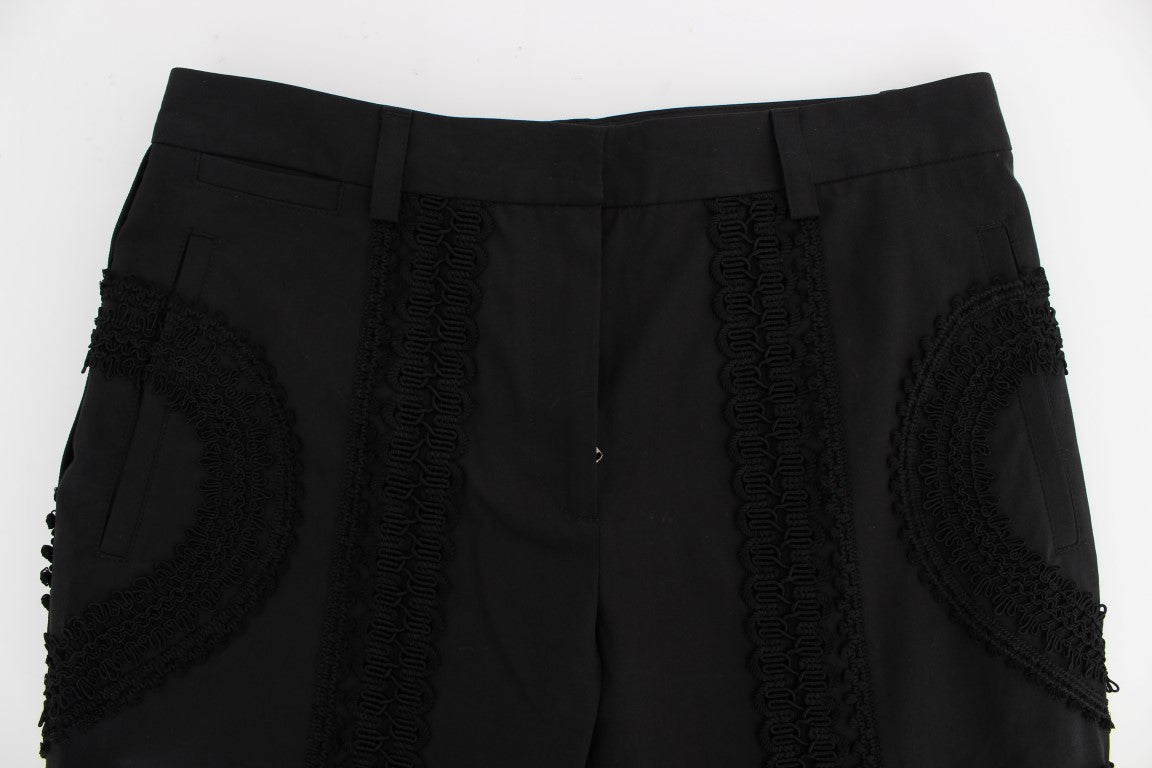 Schwarze Caprihose aus Baumwollstretch „Torero“