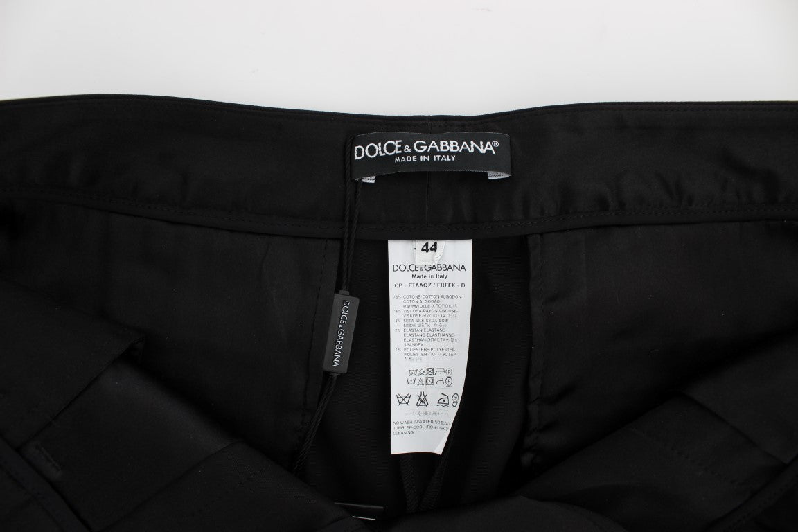 Schwarze Caprihose aus Baumwollstretch „Torero“