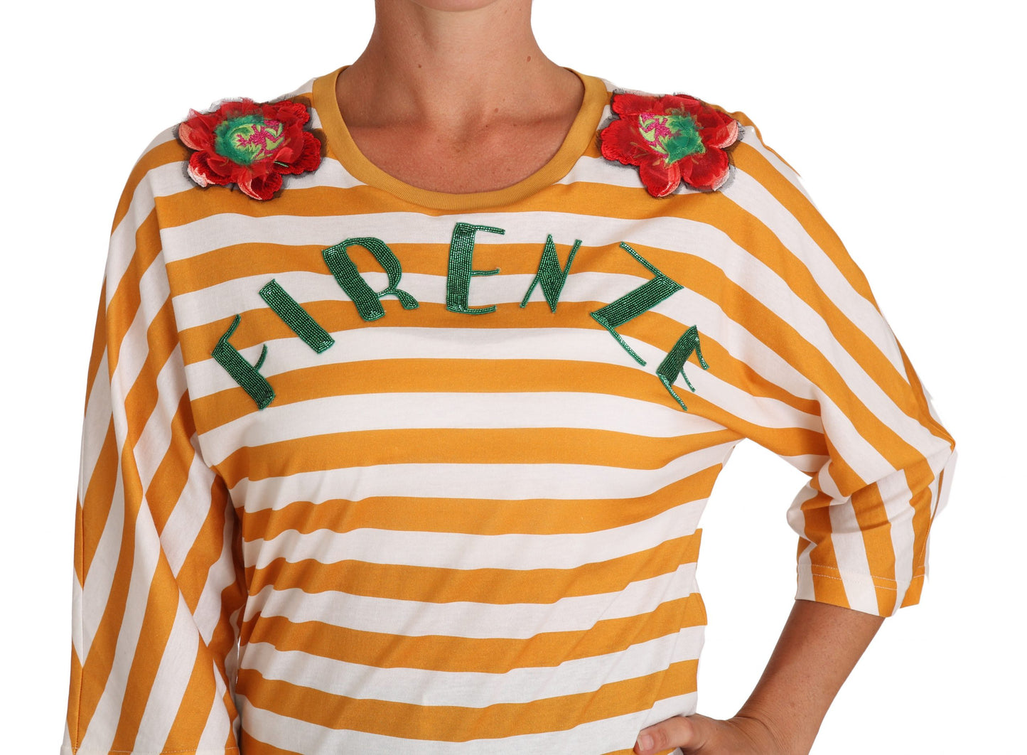 Weiß-oranges FIRENZE Top T-Shirt
