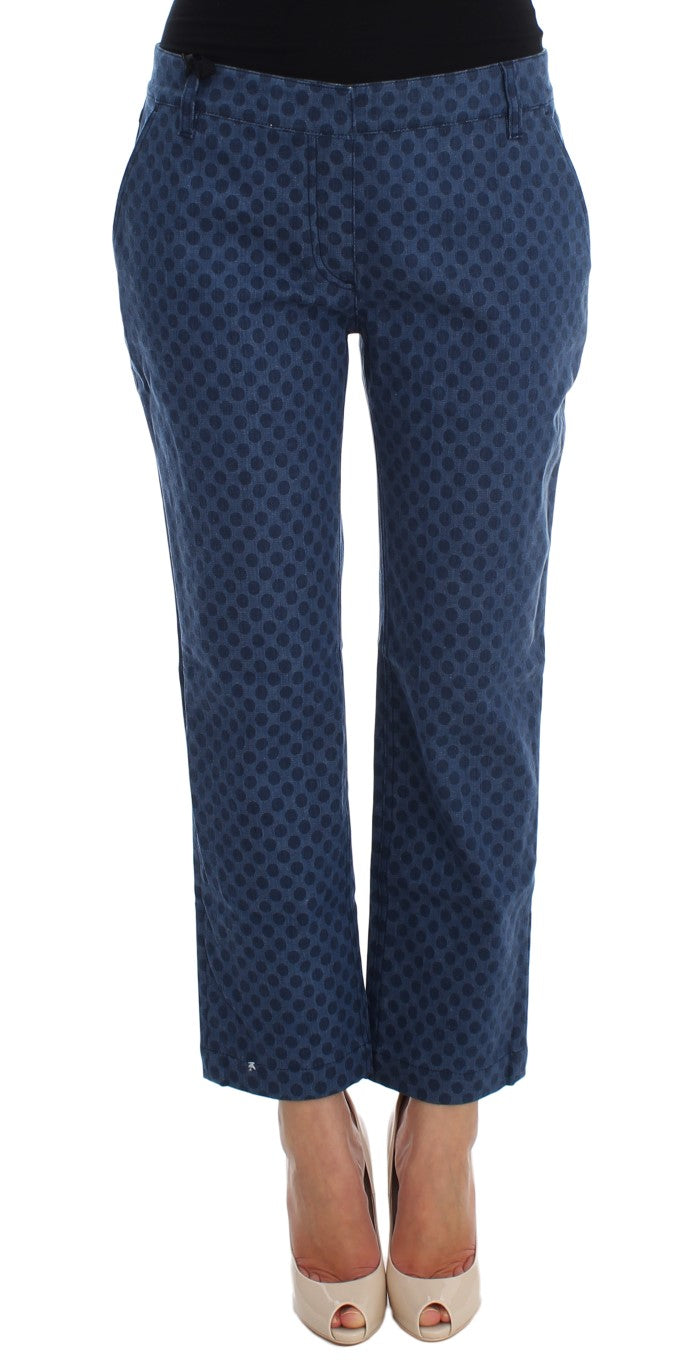 Stretch-Caprijeans mit Polka-Punkten