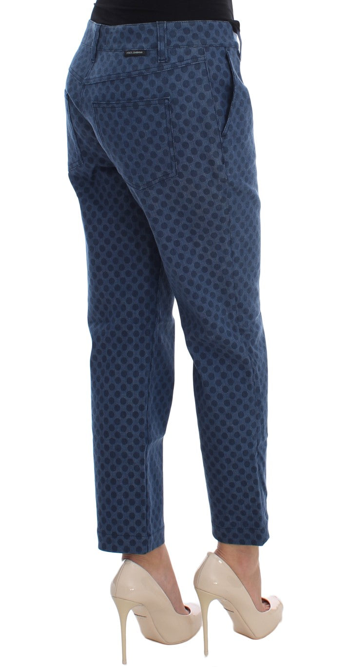 Stretch-Caprijeans mit Polka-Punkten