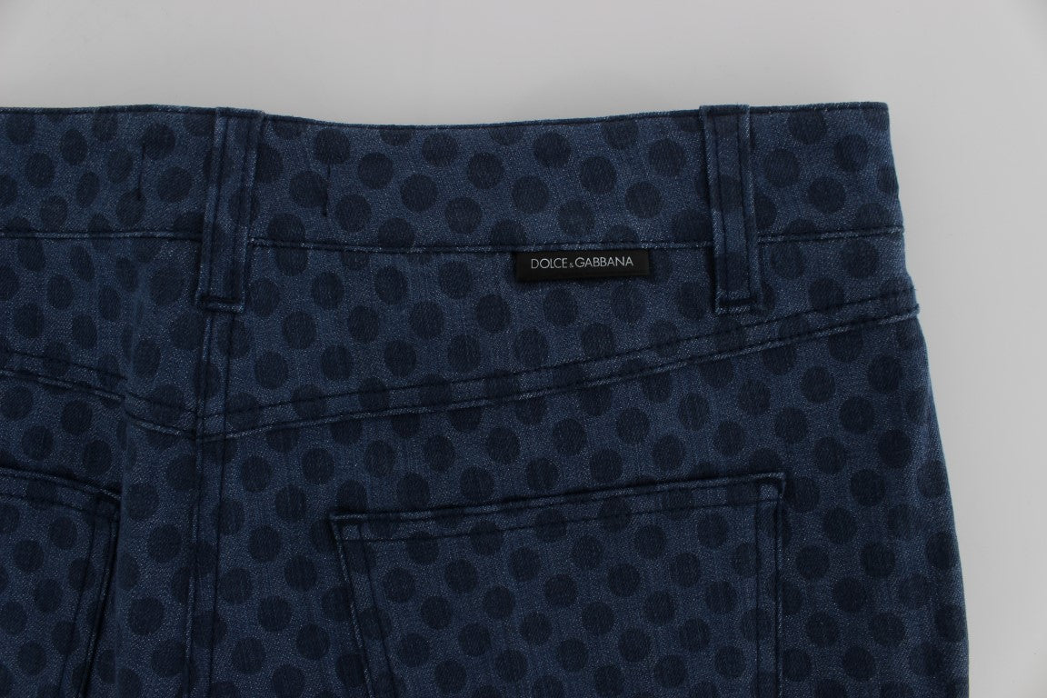 Stretch-Caprijeans mit Polka-Punkten