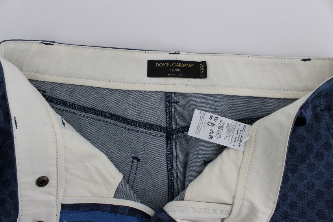 Stretch-Caprijeans mit Polka-Punkten