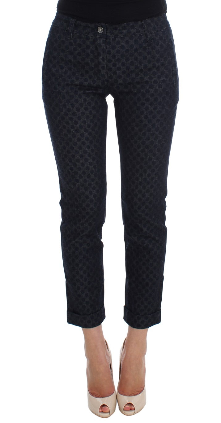 Schmale Capri-Jeans mit Polka-Punkten