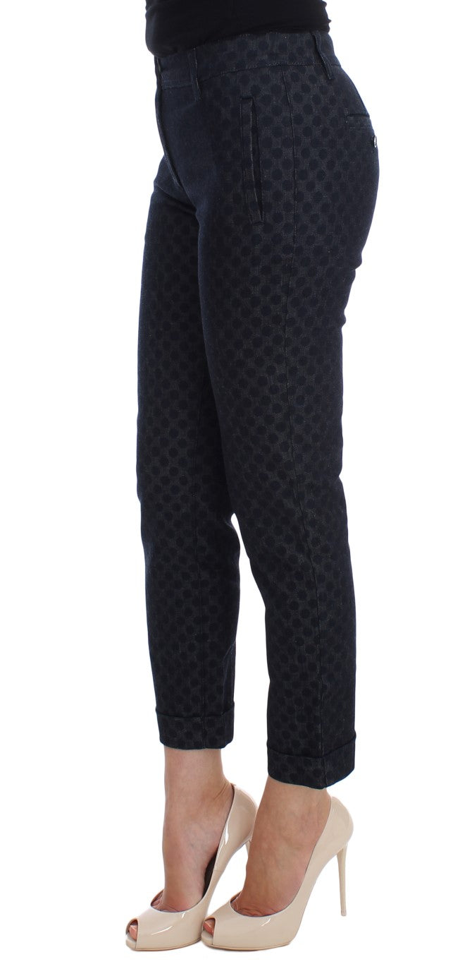 Schmale Capri-Jeans mit Polka-Punkten