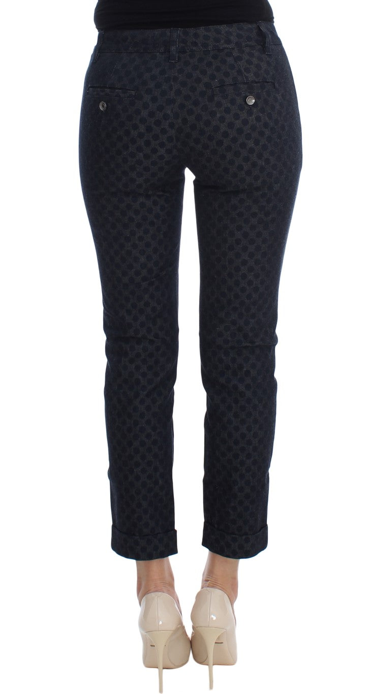 Schmale Capri-Jeans mit Polka-Punkten