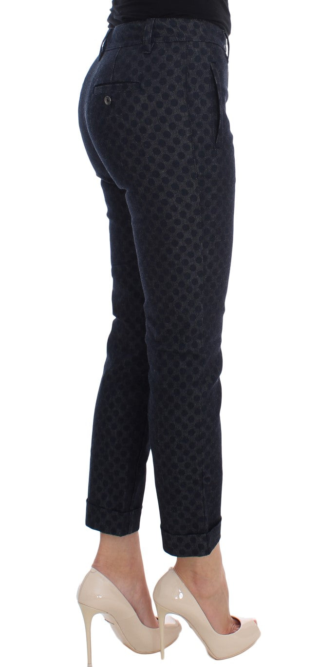 Schmale Capri-Jeans mit Polka-Punkten