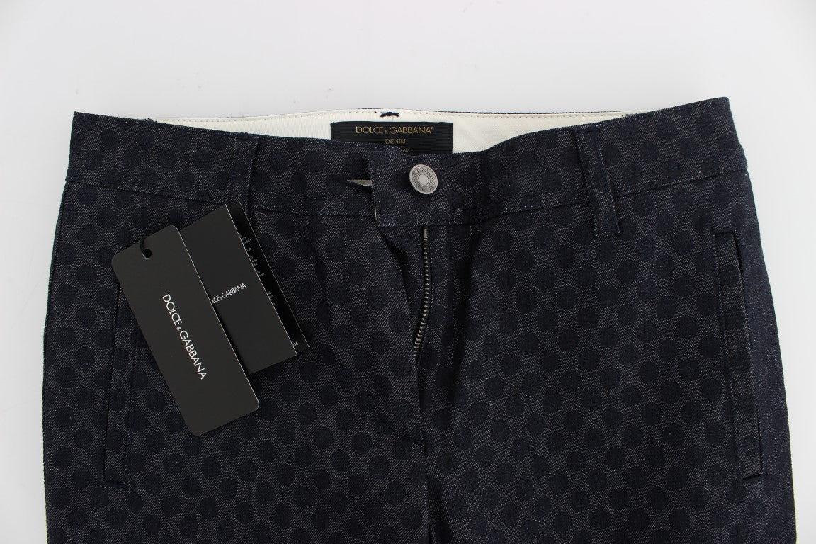 Schmale Capri-Jeans mit Polka-Punkten