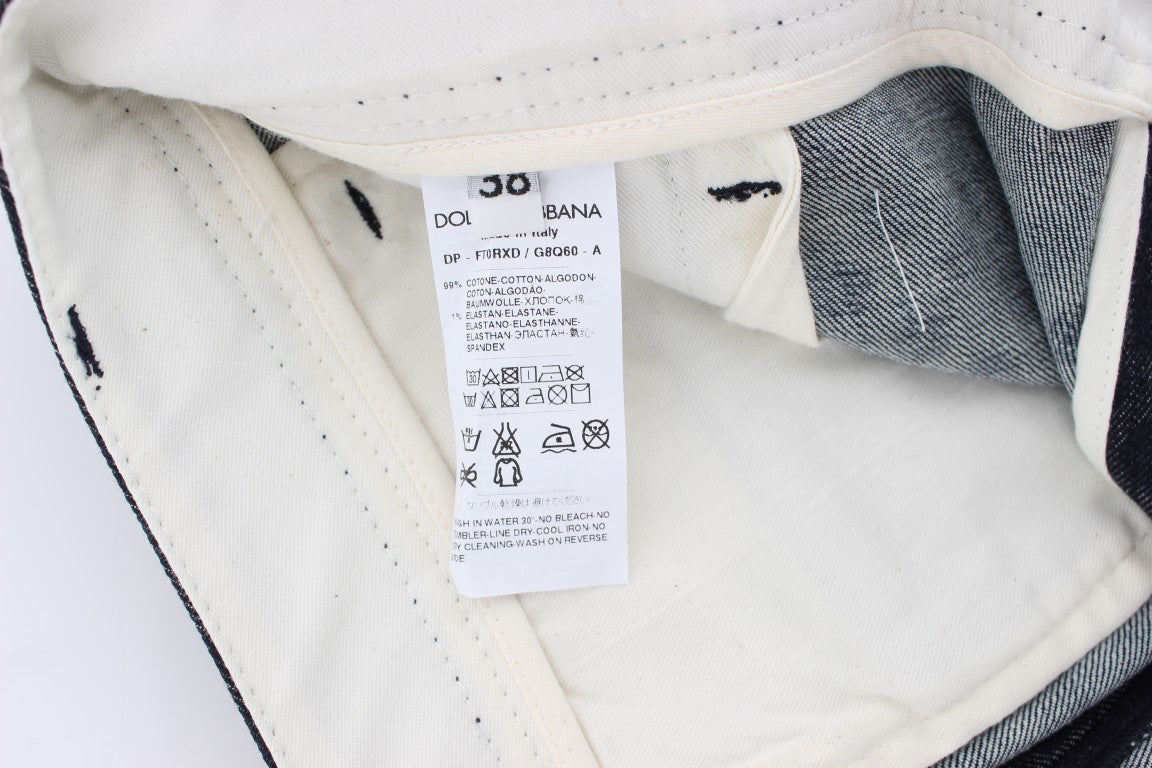 Schmale Capri-Jeans mit Polka-Punkten
