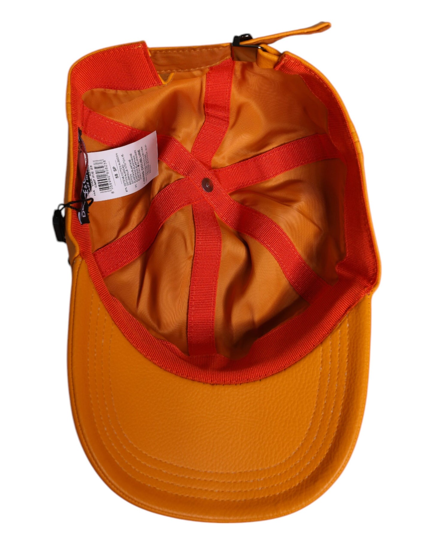 Orangefarbene Baseballkappe aus Baumwolle mit 6 Paneelen