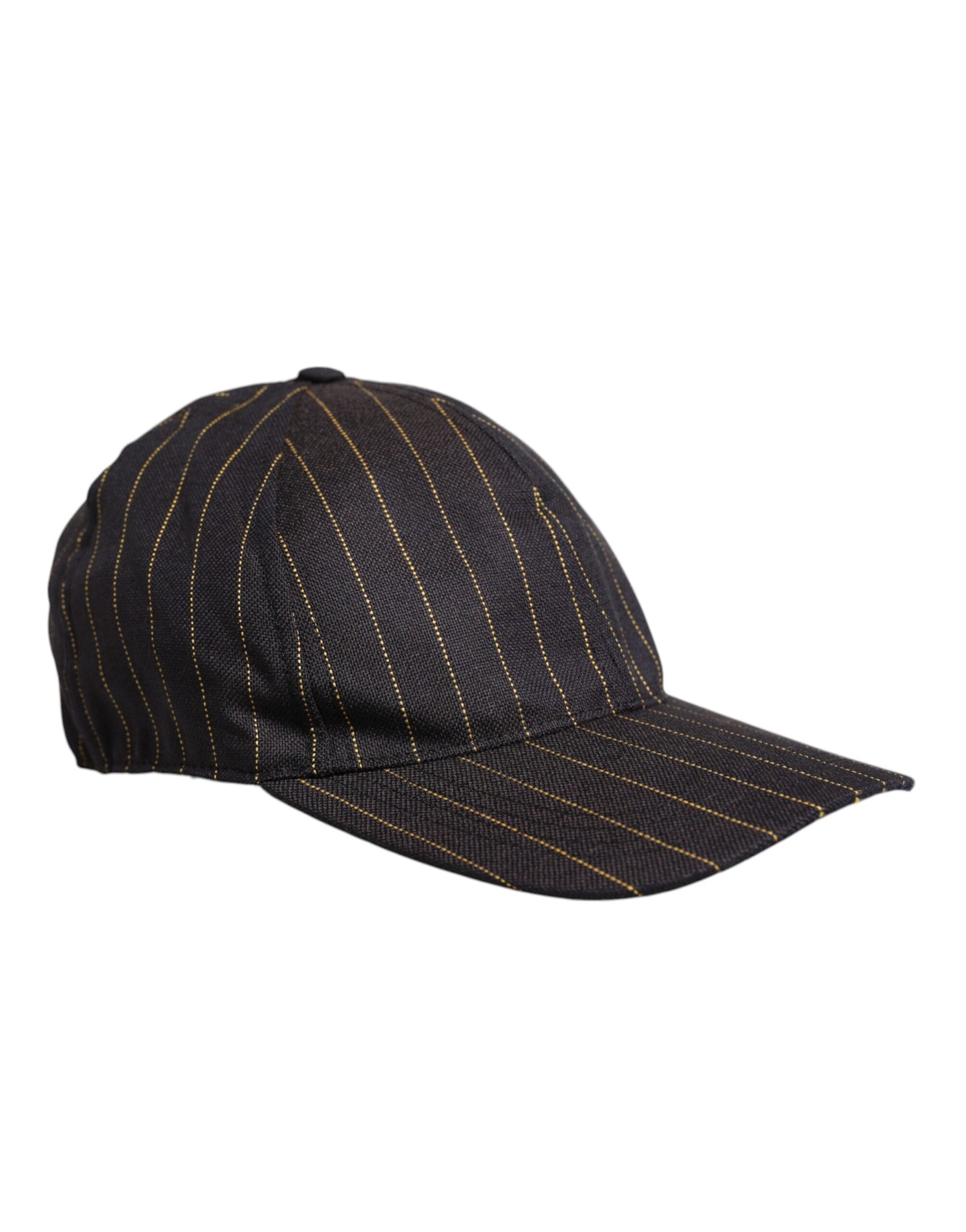 Braun gestreifte 6-Panel-Baseballkappe aus Baumwolle