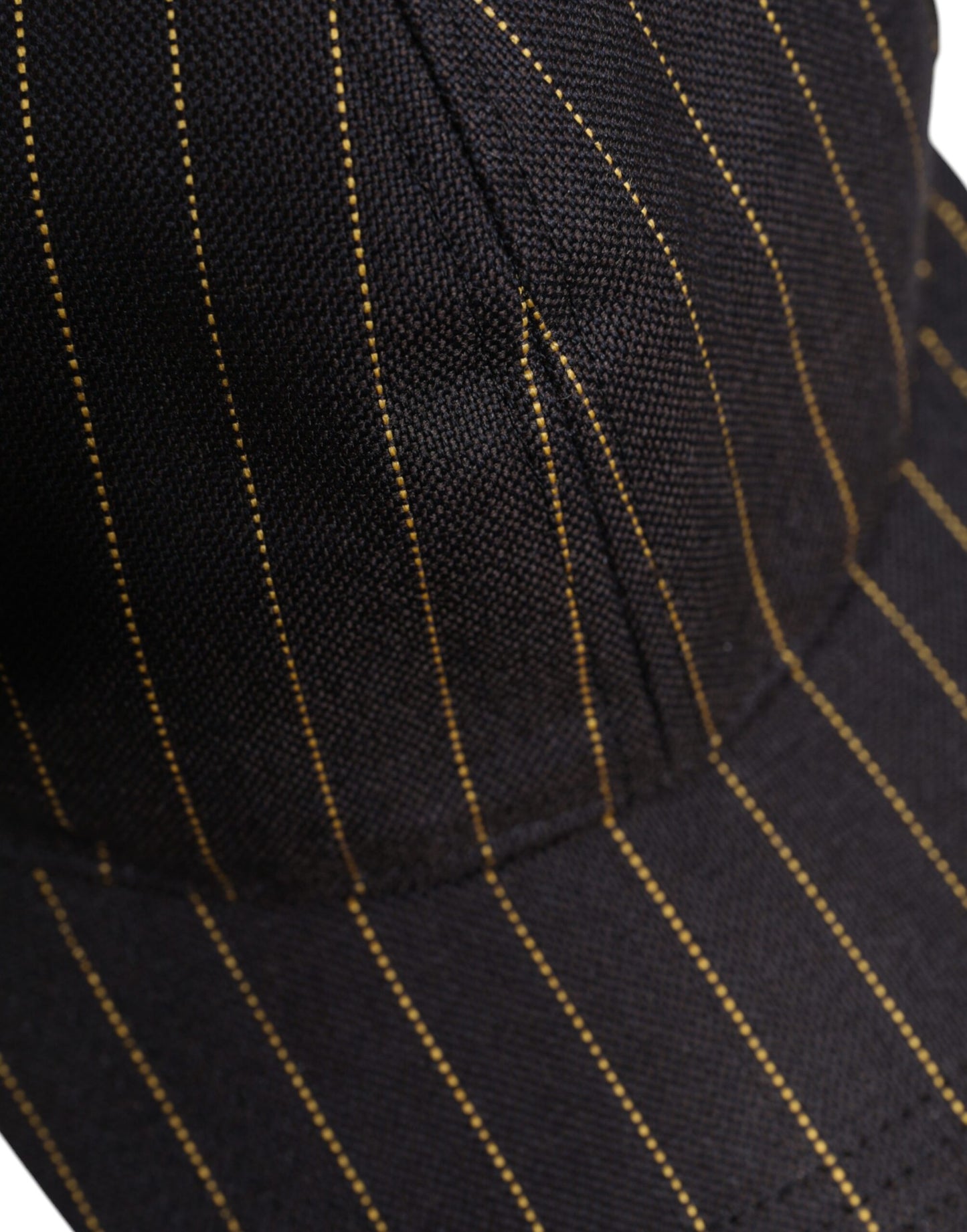 Braun gestreifte 6-Panel-Baseballkappe aus Baumwolle