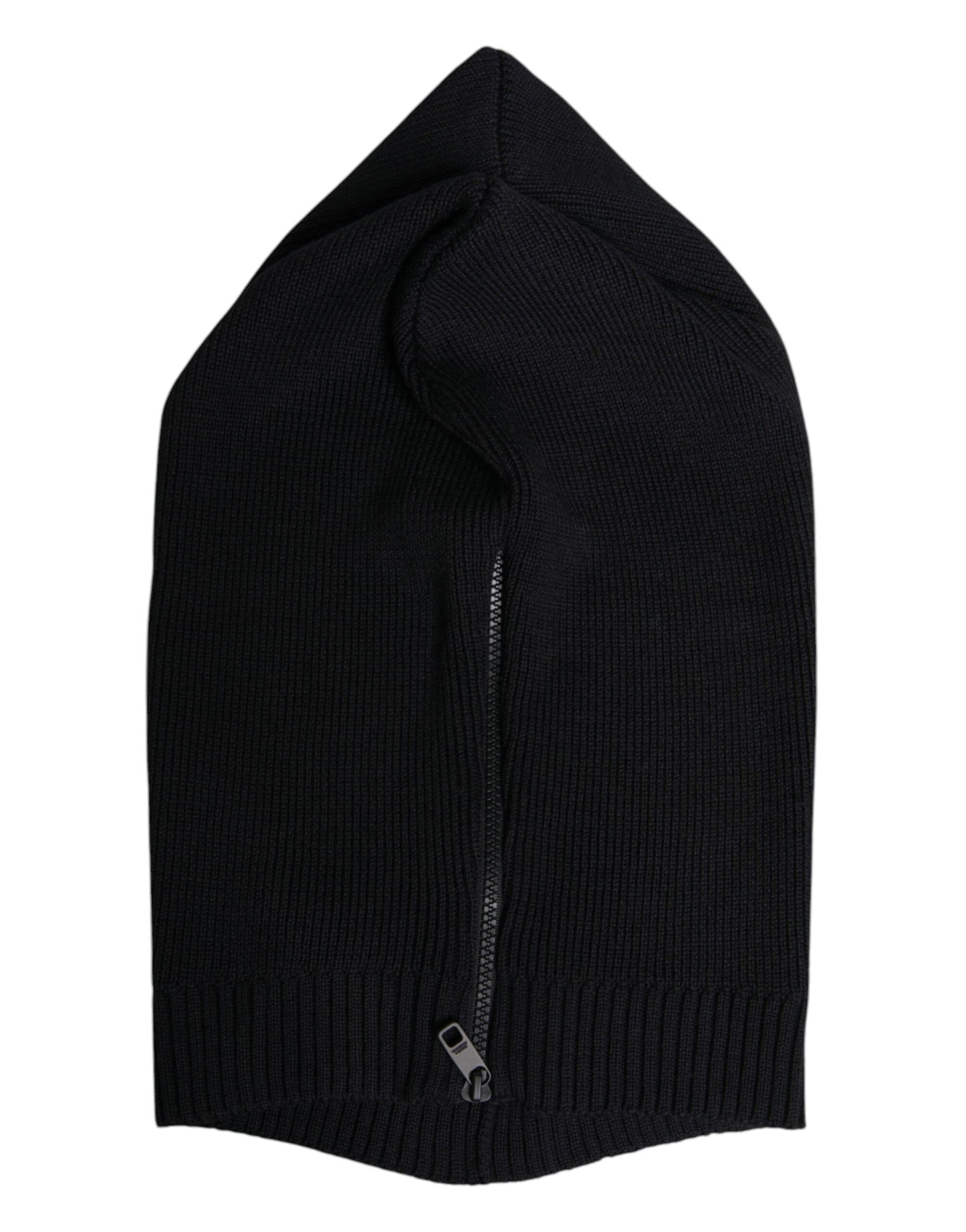 Schwarze Balaclava-Mütze aus Wolle für den ganzen Kopf