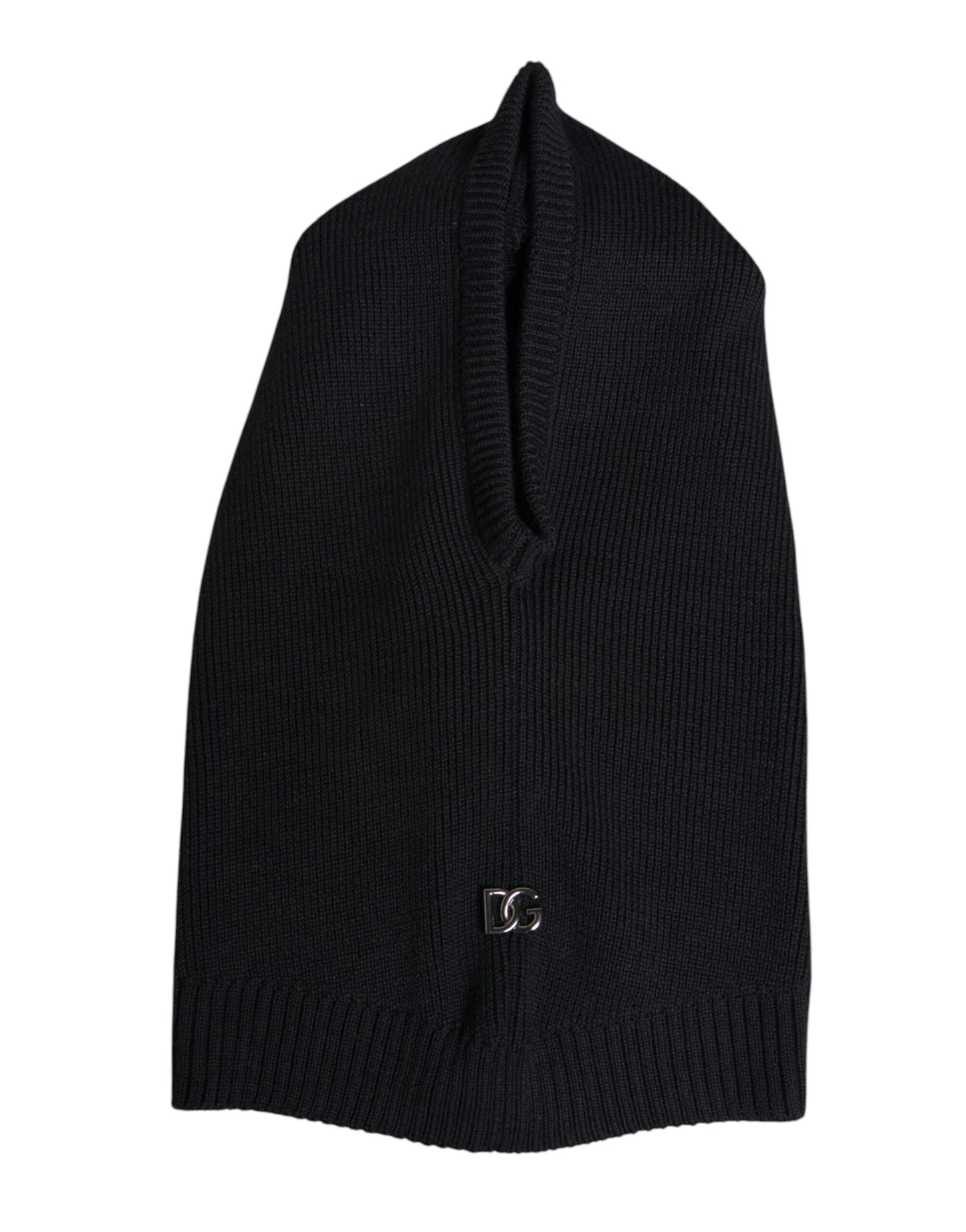 Schwarze Balaclava-Mütze aus Wolle für den ganzen Kopf