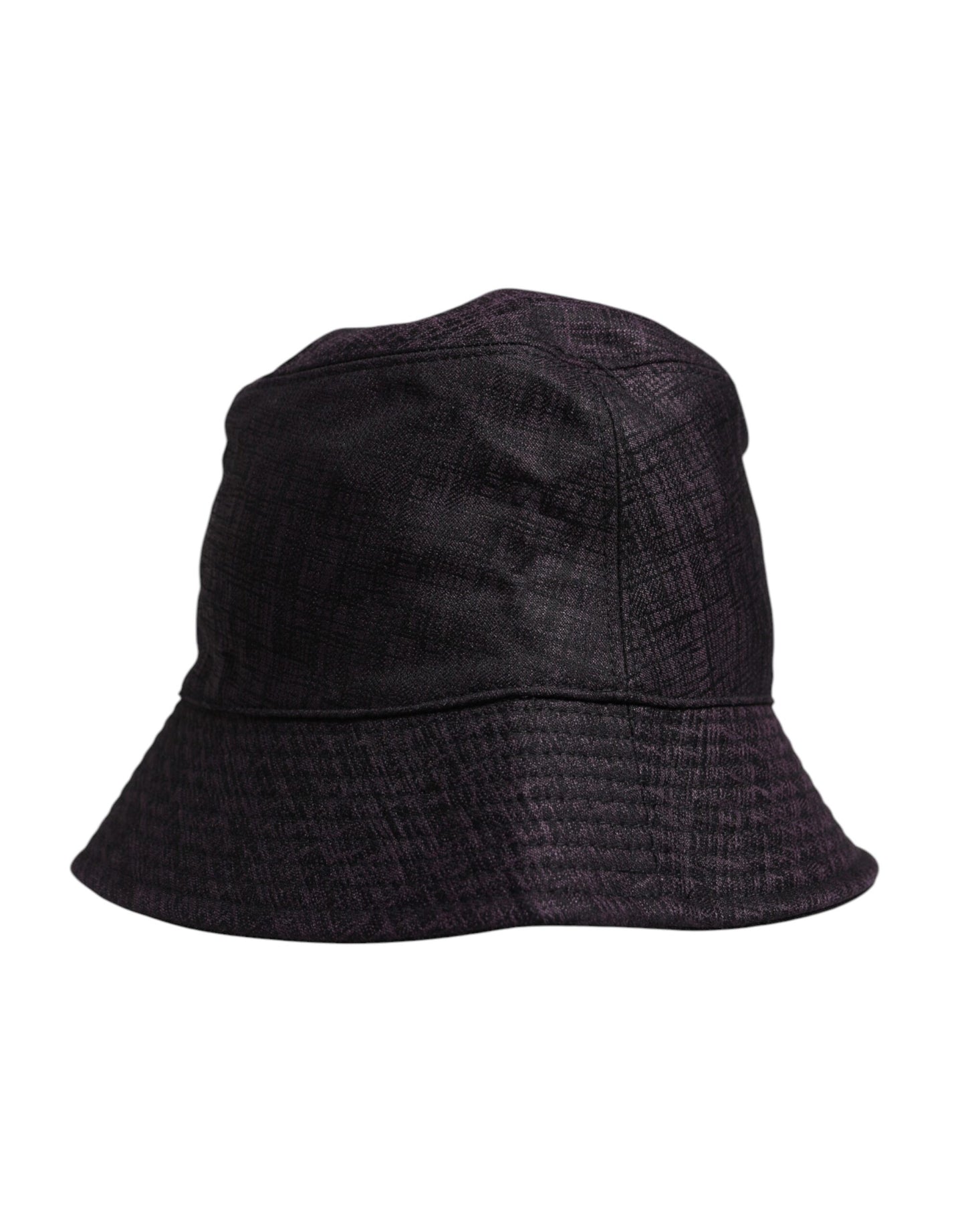 Schwarzer Nylon-Bucket-Hut mit breiter Krempe