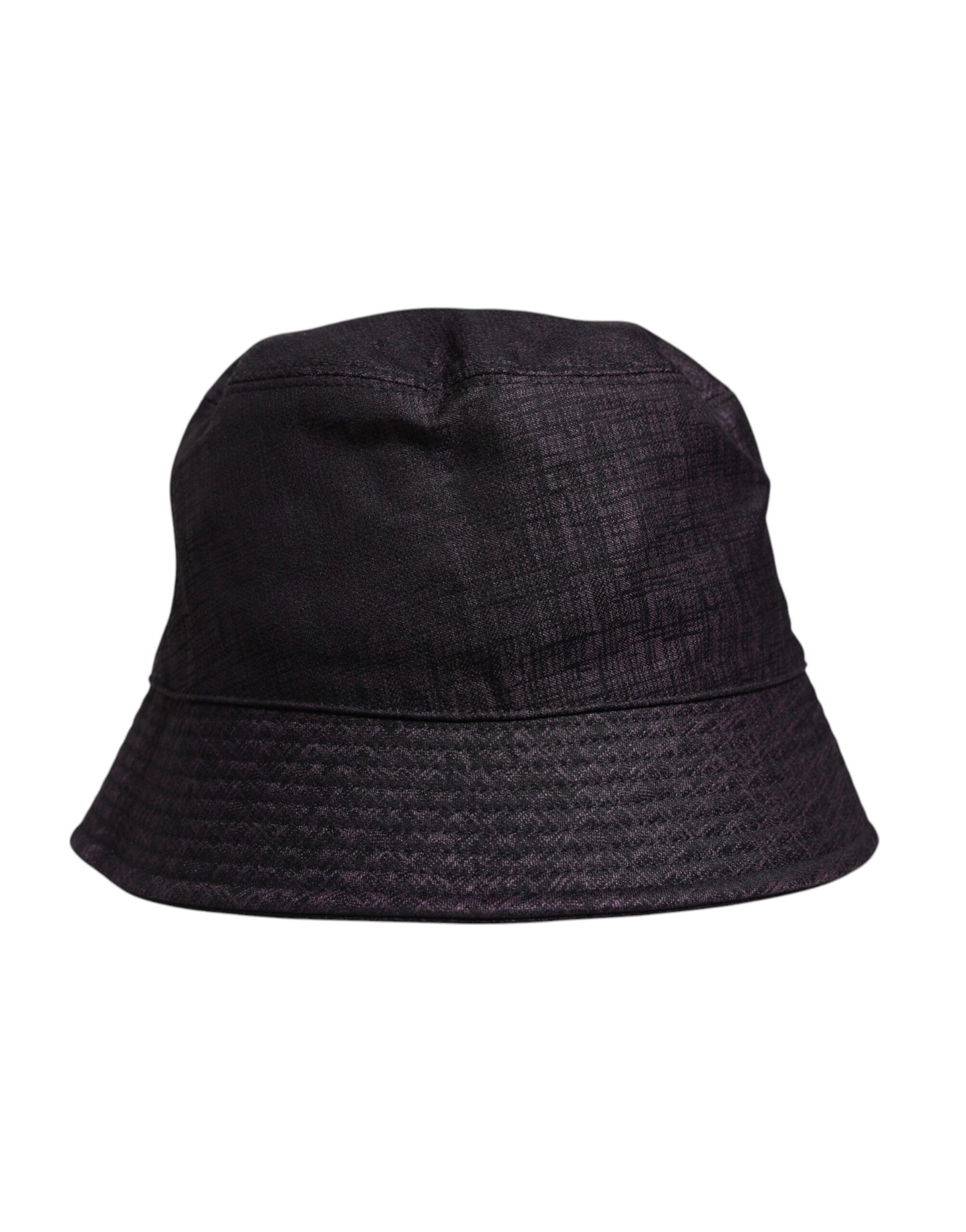 Schwarzer Nylon-Bucket-Hut mit breiter Krempe