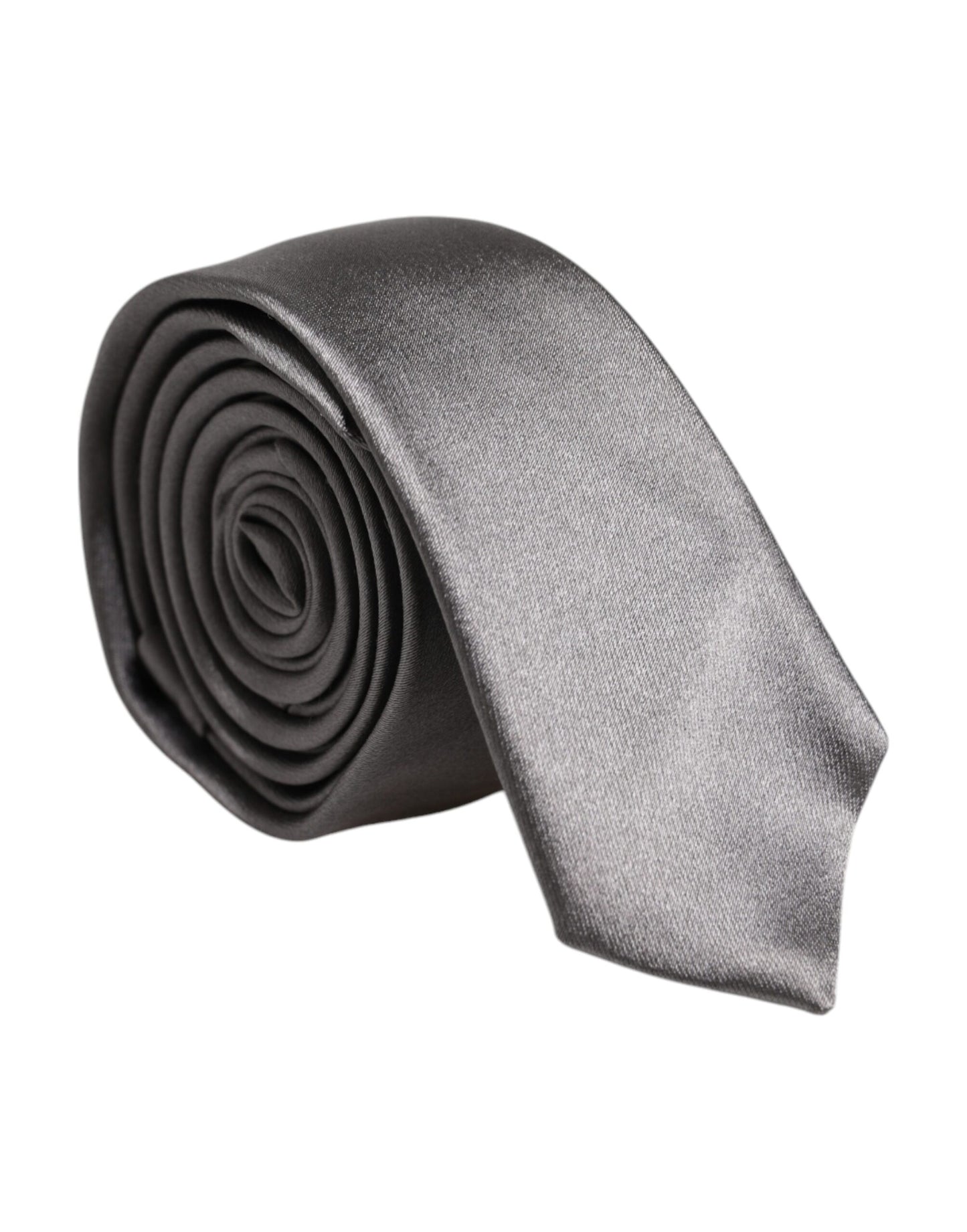 Verstellbare Seidenkrawatte in Metallic-Silber