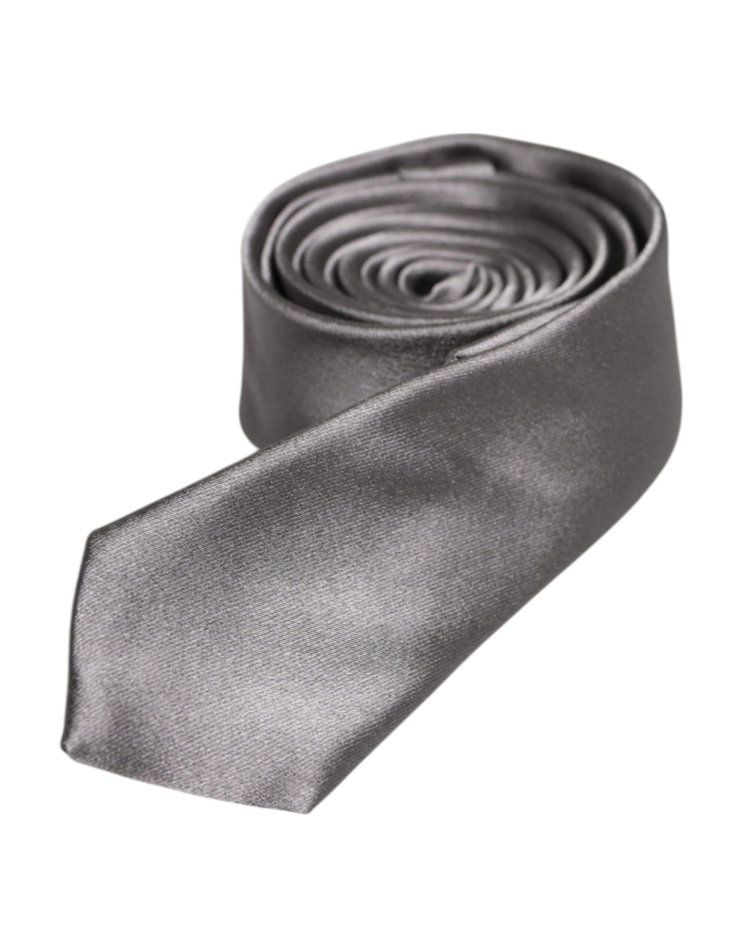 Verstellbare Seidenkrawatte in Metallic-Silber