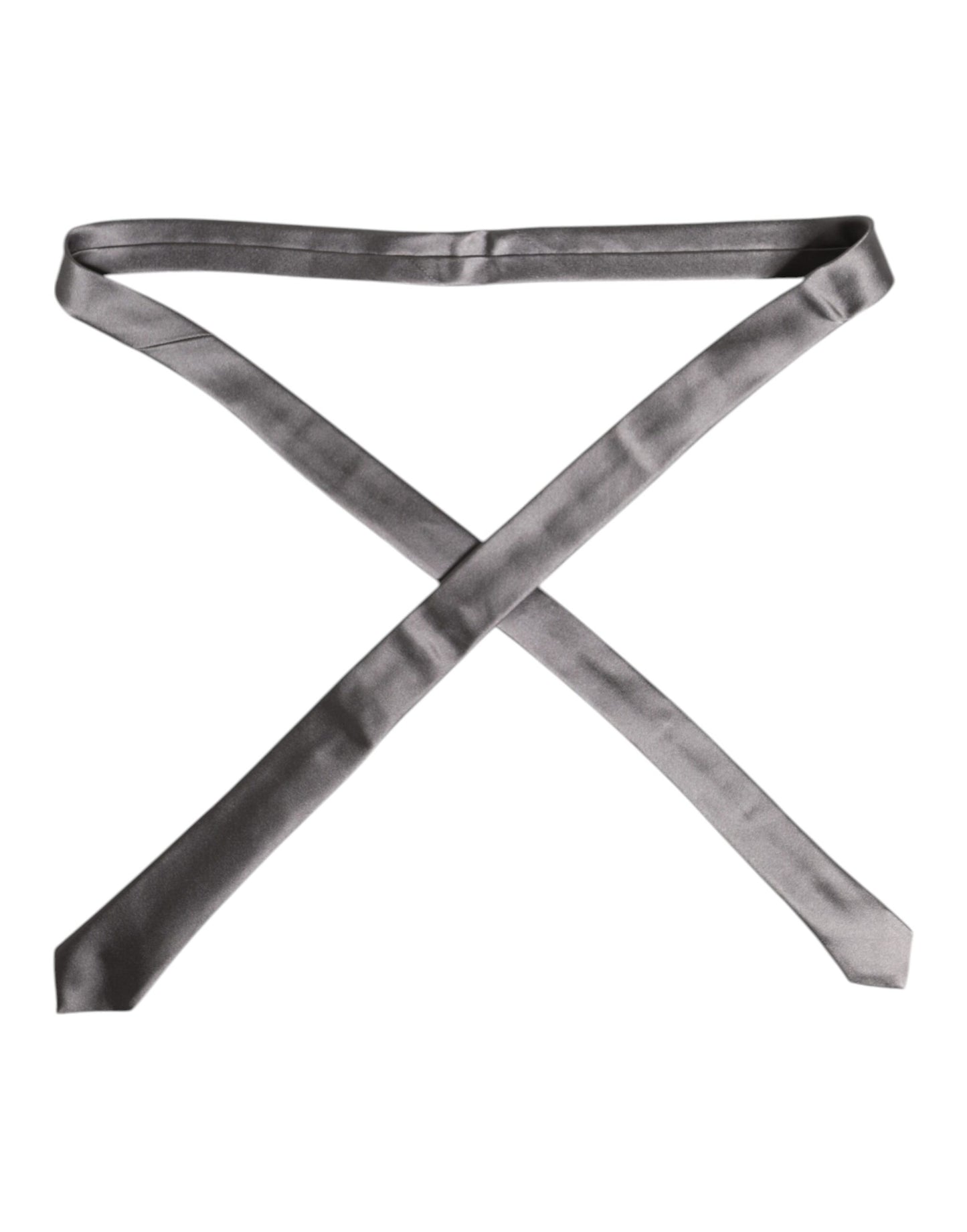 Verstellbare Seidenkrawatte in Metallic-Silber