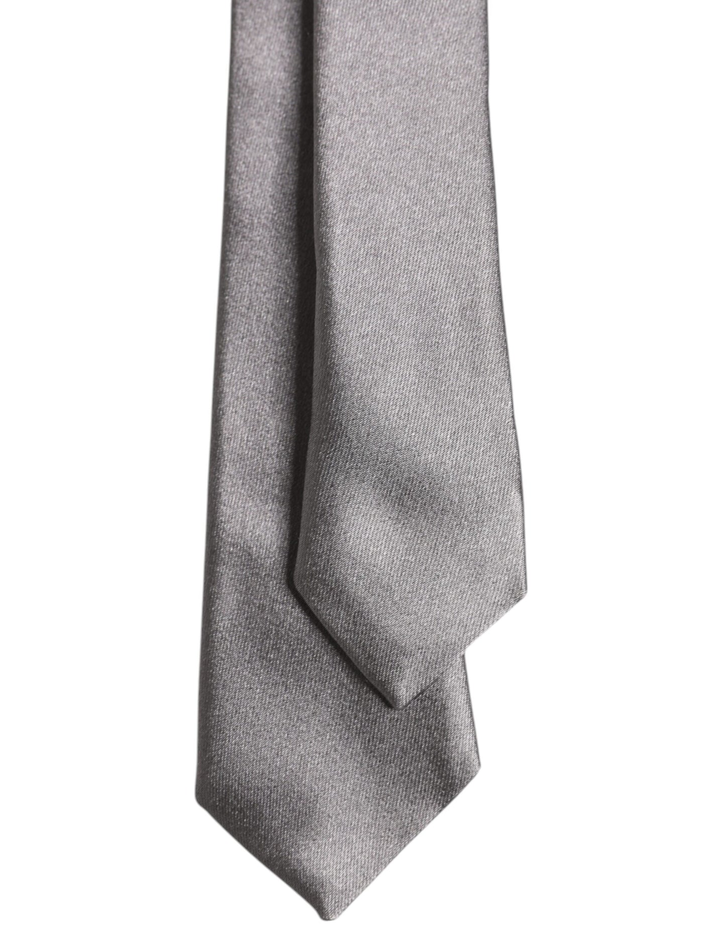 Verstellbare Seidenkrawatte in Metallic-Silber