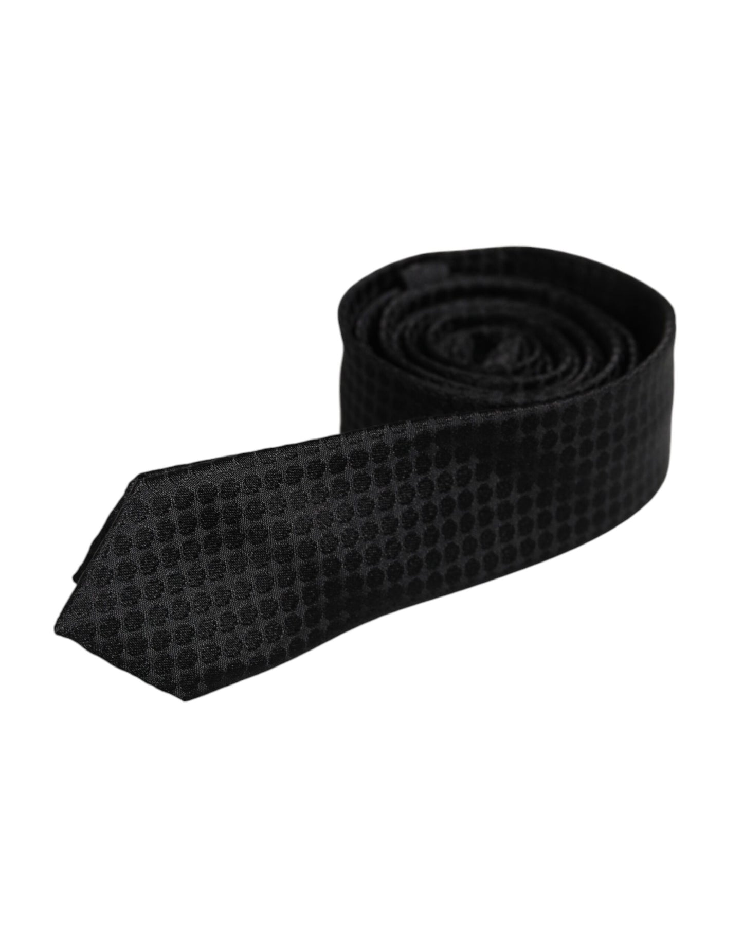 Schwarze Kreise Verstellbare Seidenkrawatte