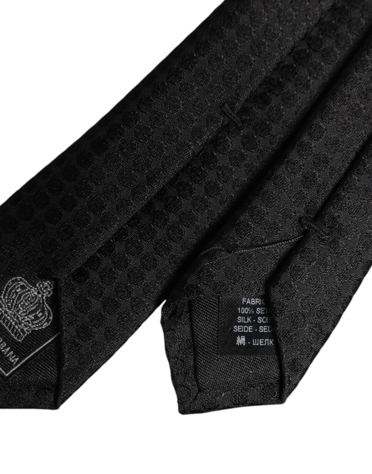 Schwarze Kreise Verstellbare Seidenkrawatte