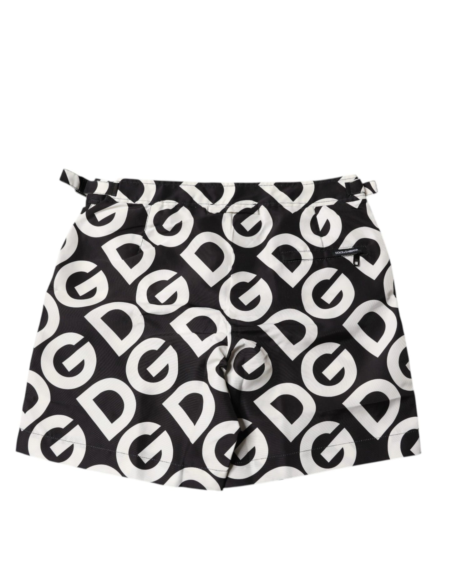 Schwarz-weißes Logo Beachwear Shorts Bademode
