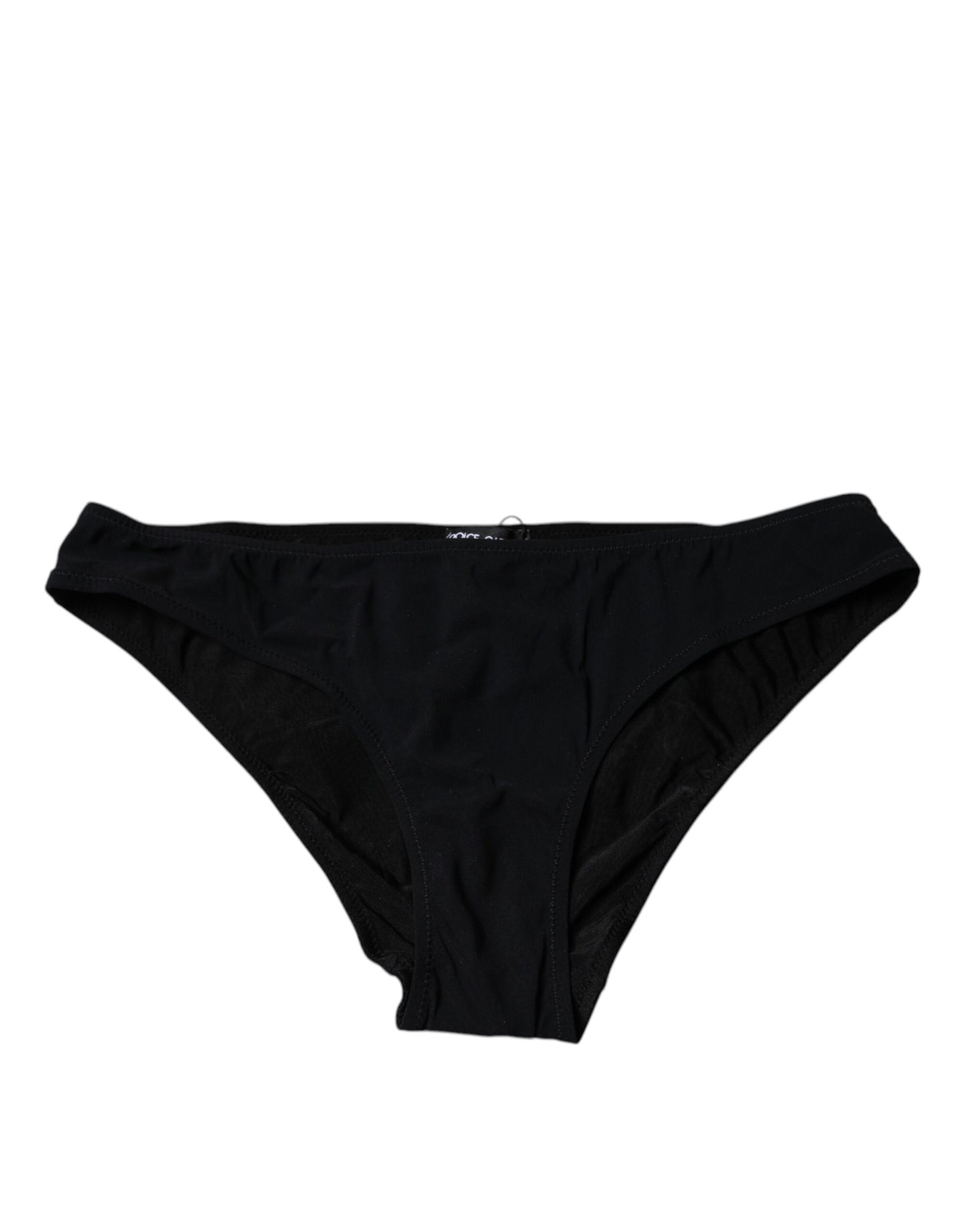 Schwarze Nylon-Stretch-Höschen mit mittlerer Taille