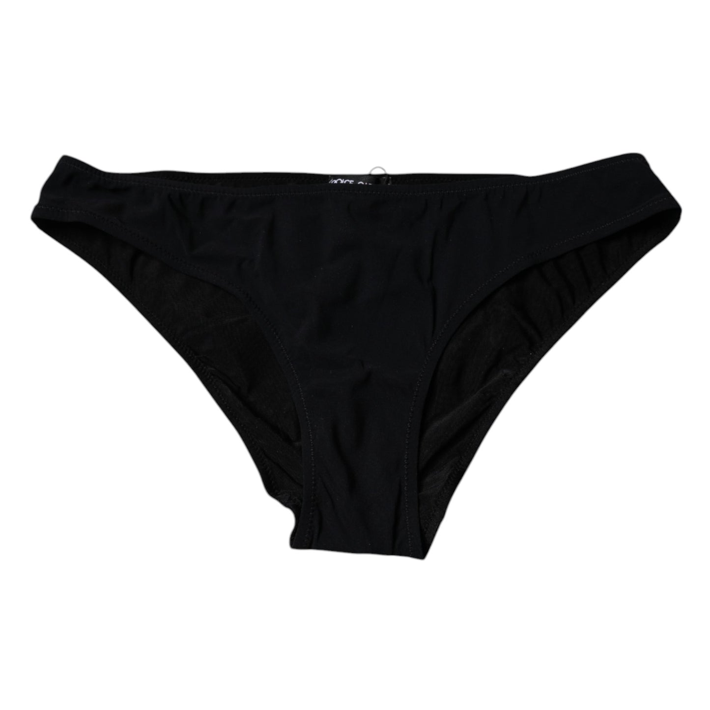 Schwarze Nylon-Stretch-Höschen mit mittlerer Taille