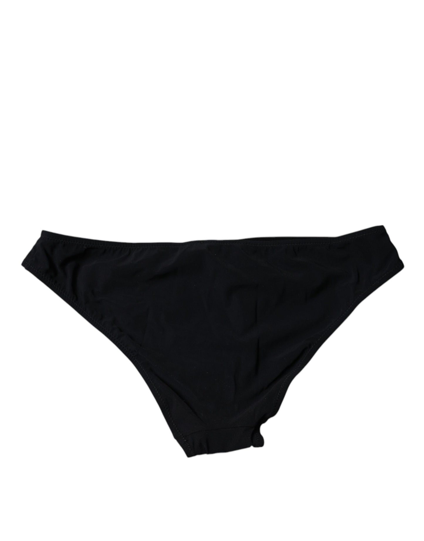 Schwarze Nylon-Stretch-Höschen mit mittlerer Taille