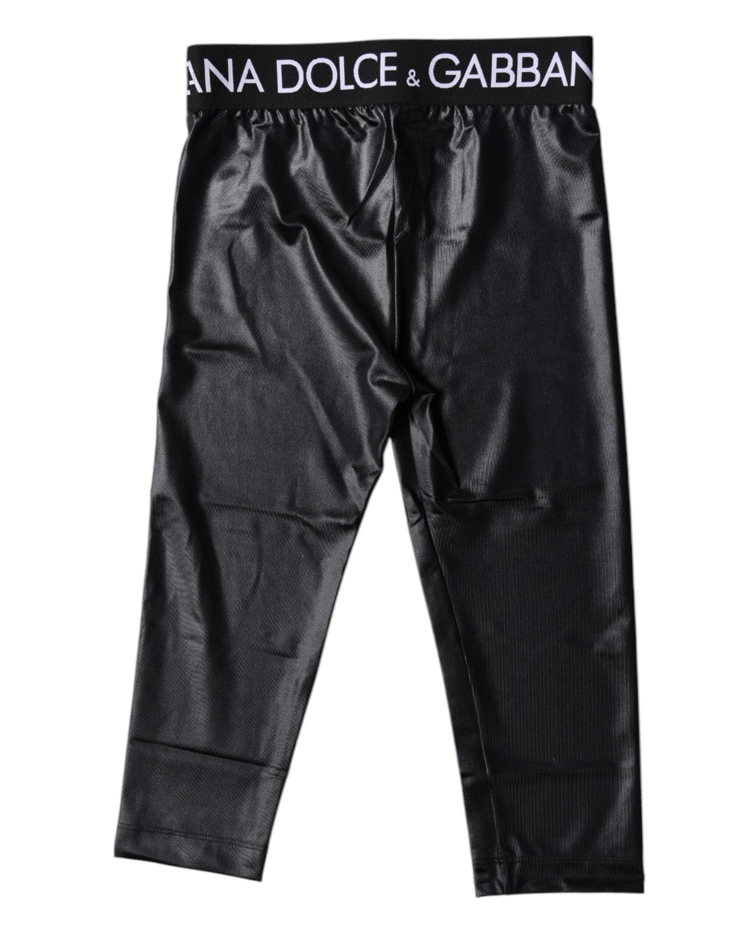 Black Logo Nylon Cropped Tights Pants Underwear