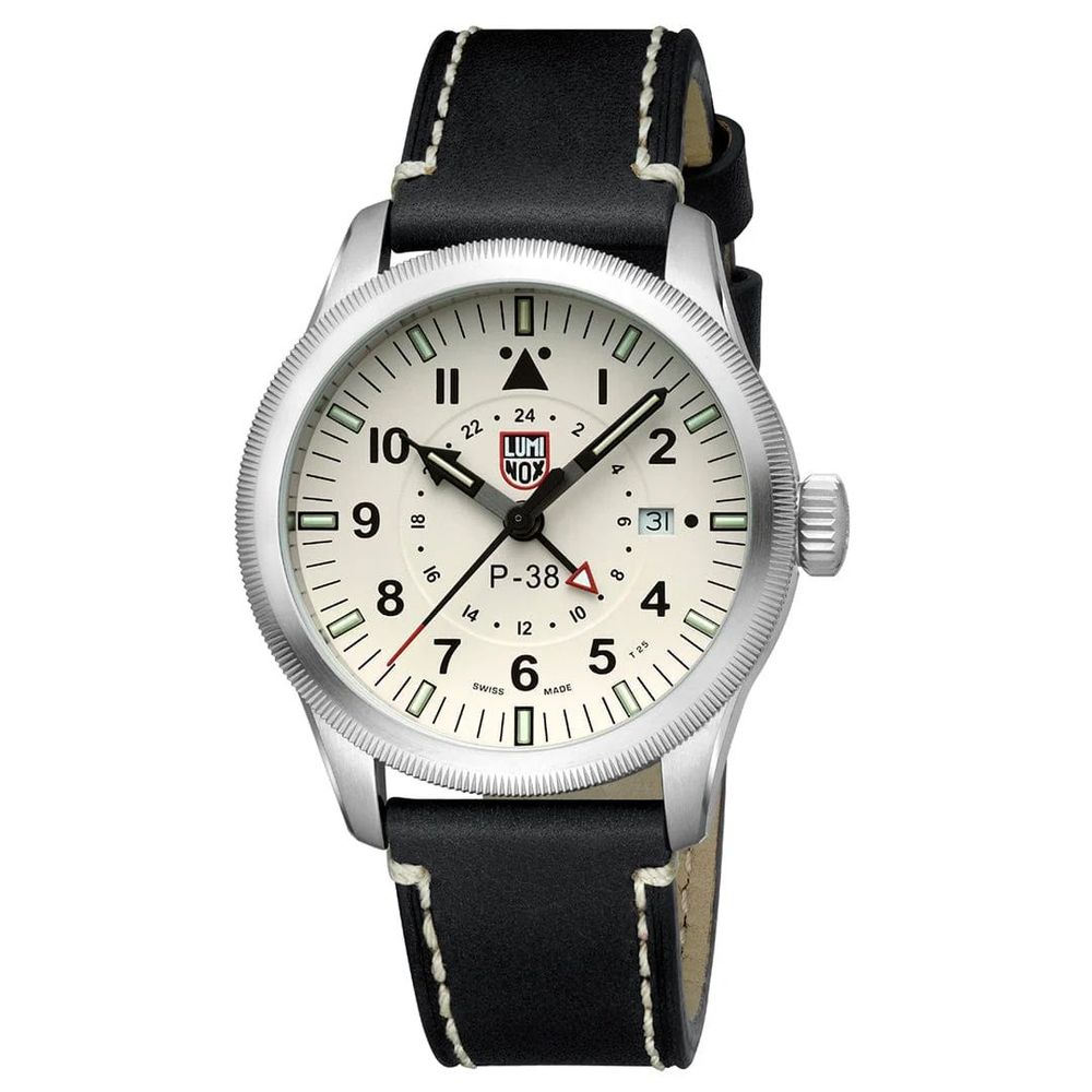 Schwarze Lederuhr