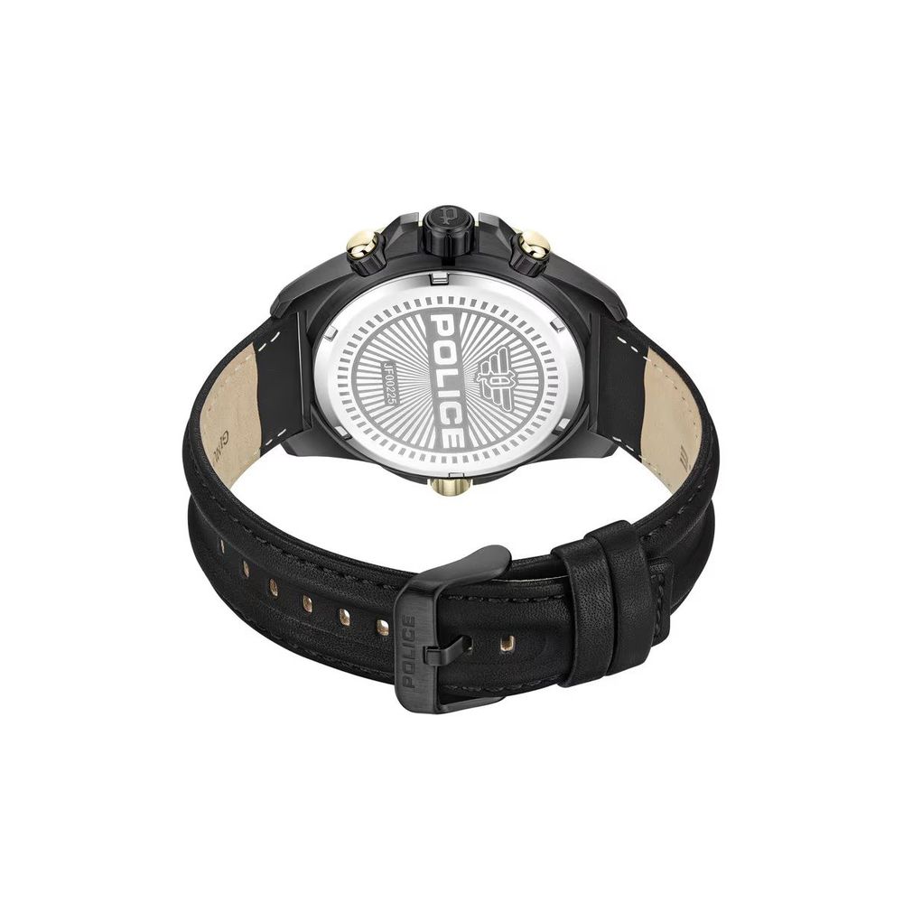 Schwarze Kunstlederuhr