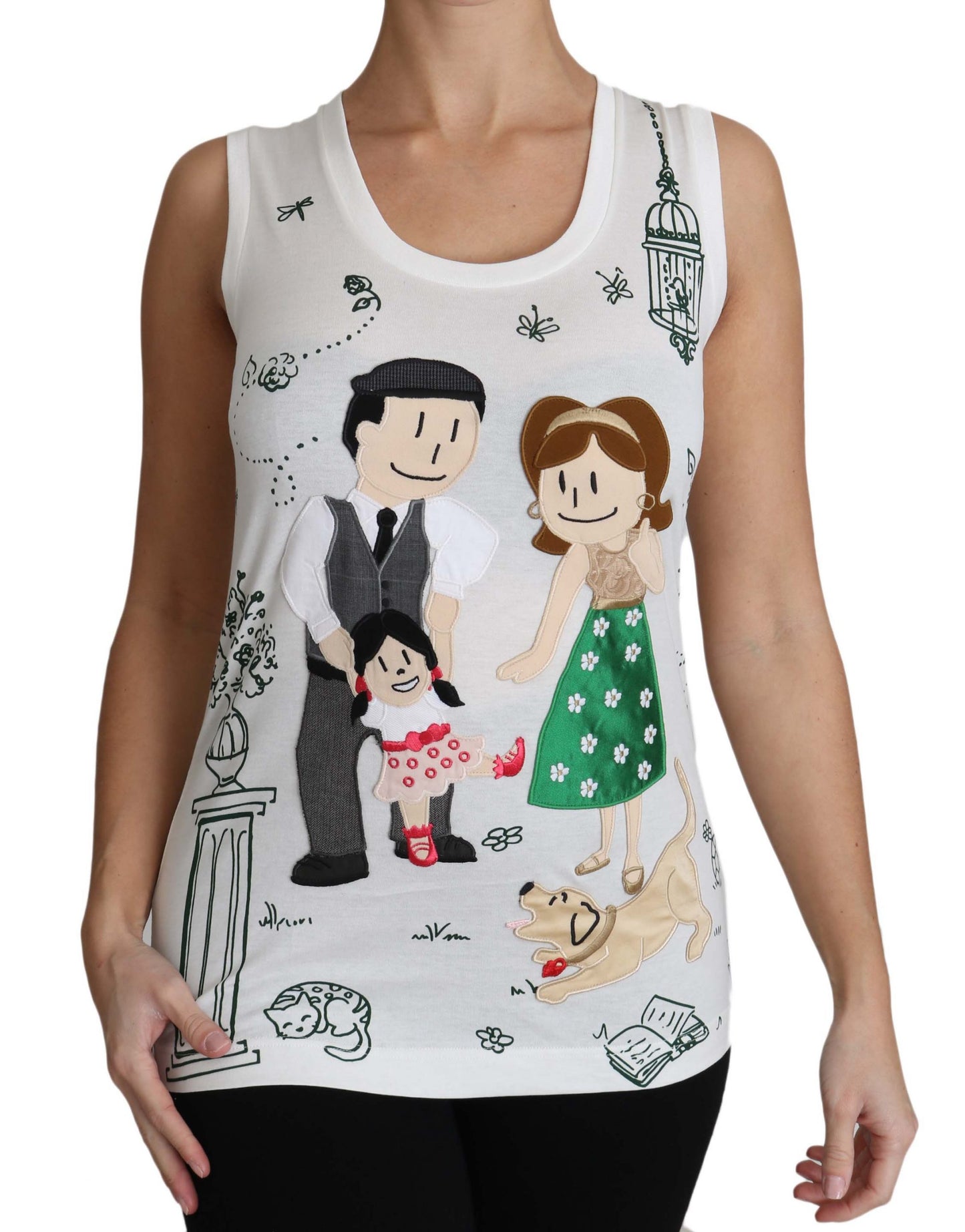 Weißes ärmelloses Tanktop aus Baumwolle #dgfamily