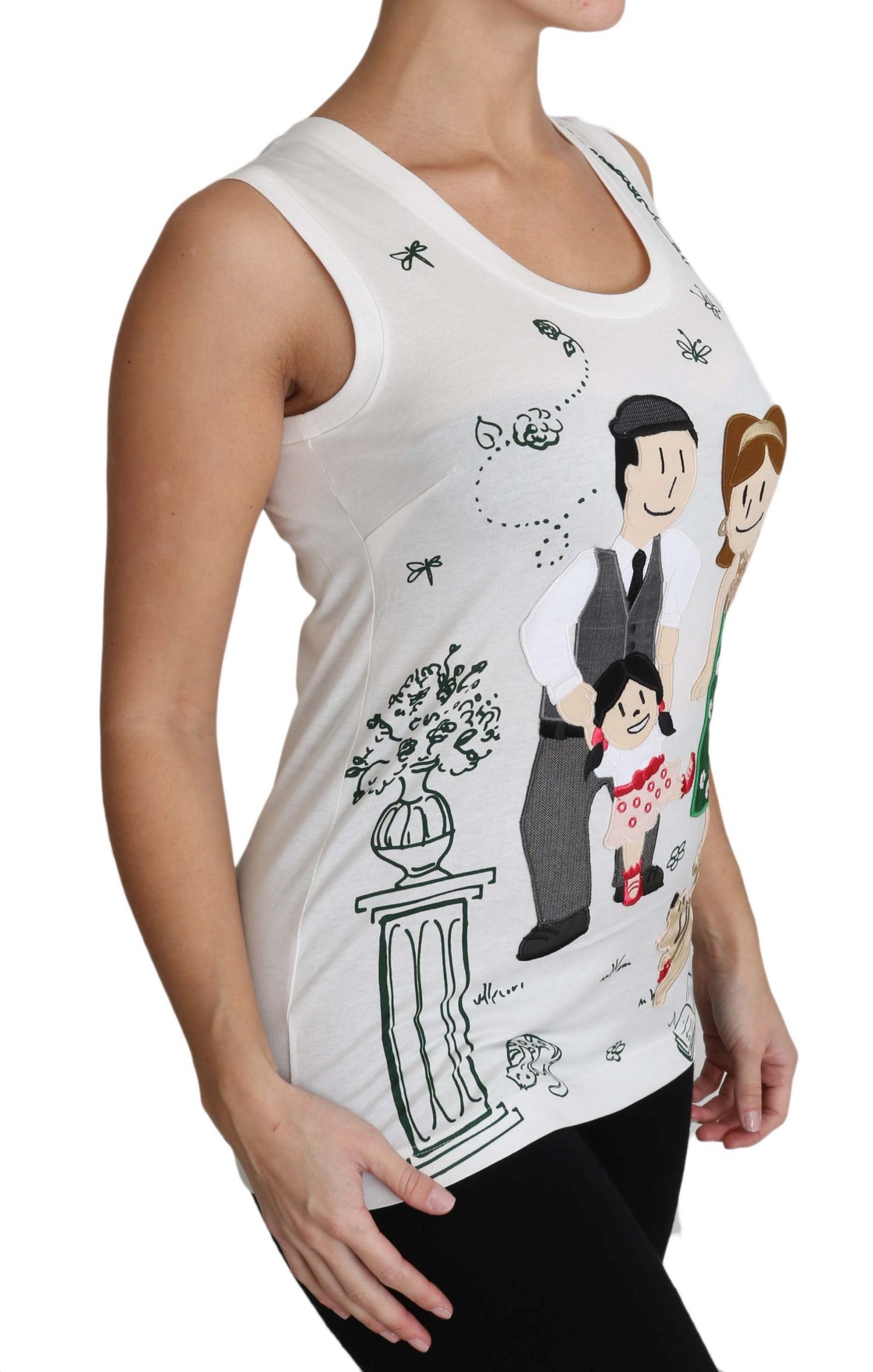 Weißes ärmelloses Tanktop aus Baumwolle #dgfamily