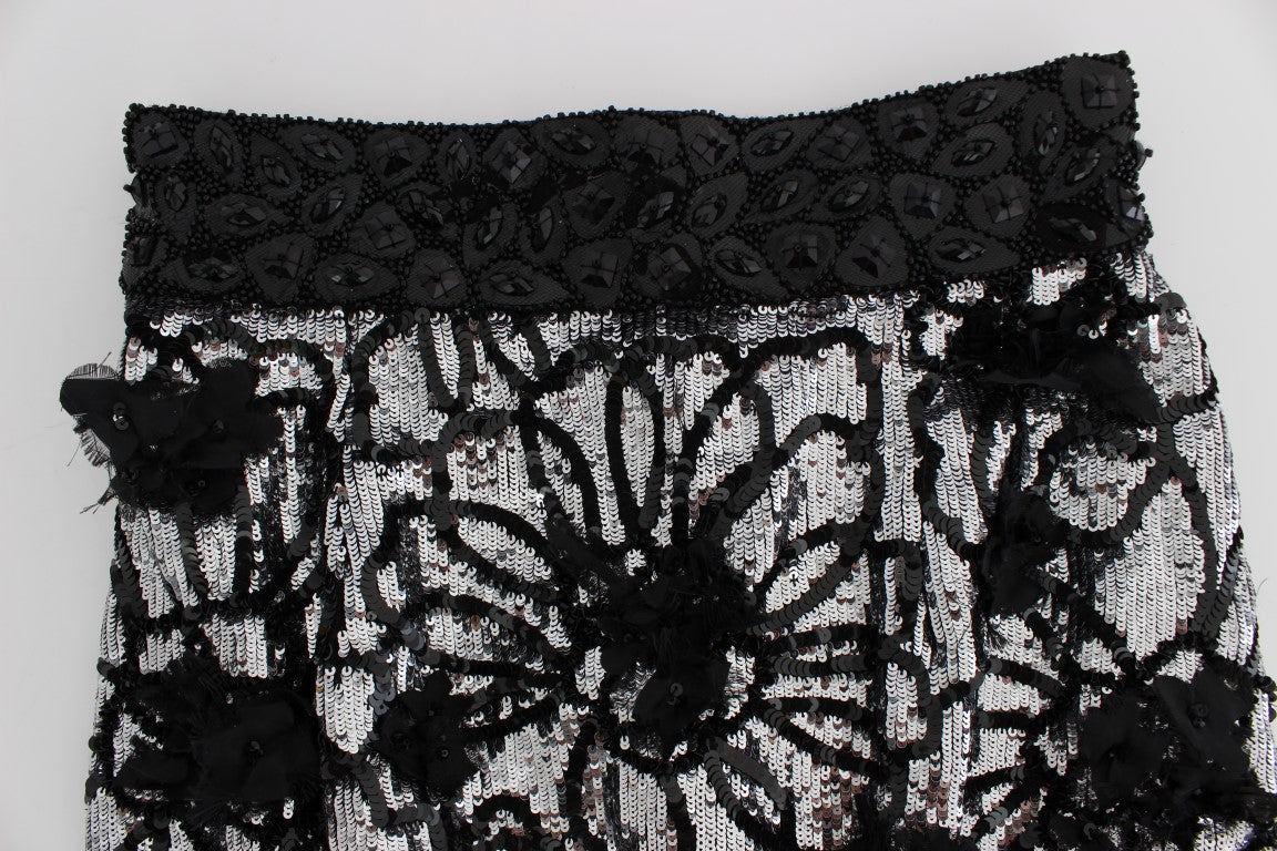 Schwarze Mini-Shorts mit Kristallpailletten