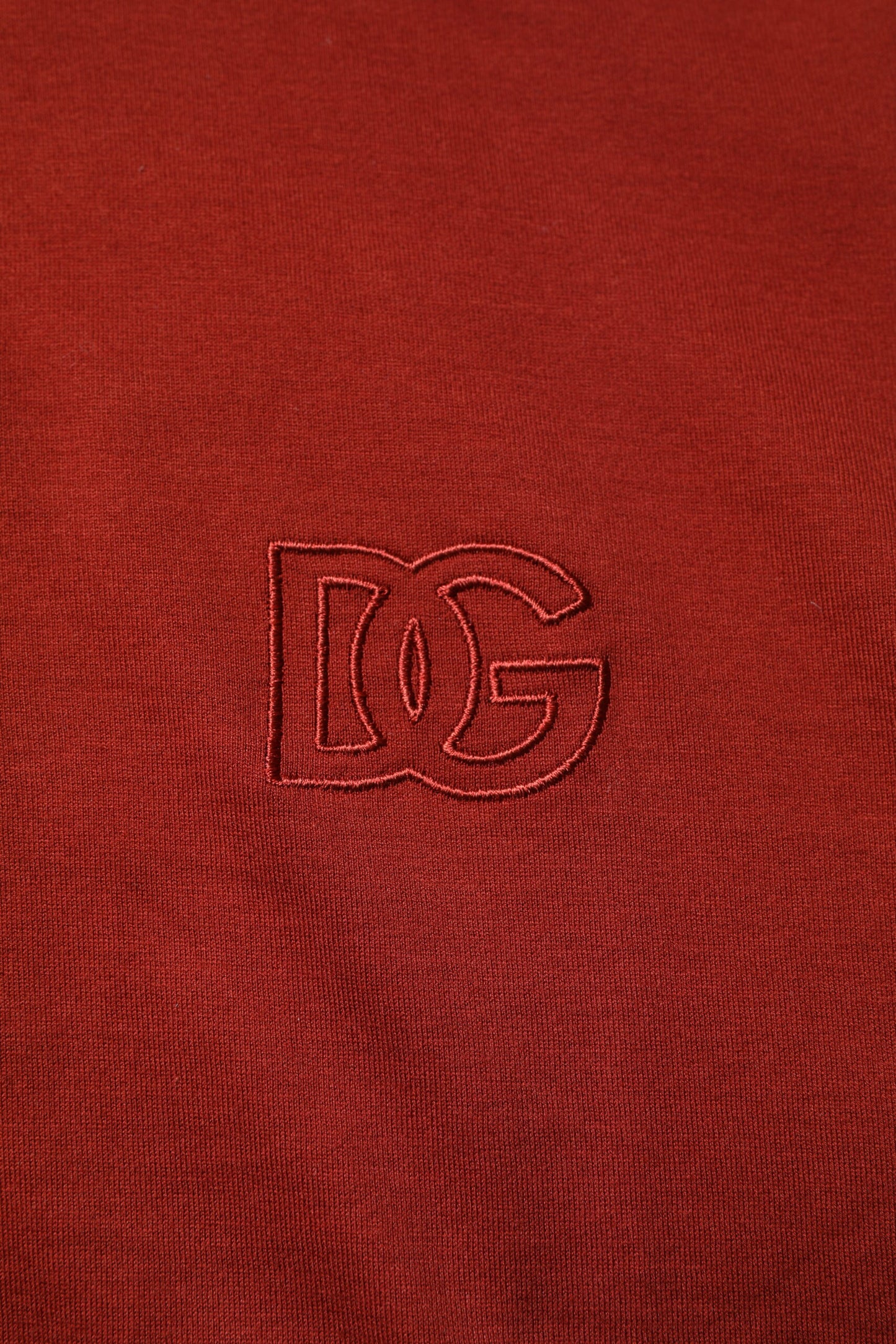 Rotes Poloshirt aus Baumwolle mit DG-Logo und Kragen für Herren
