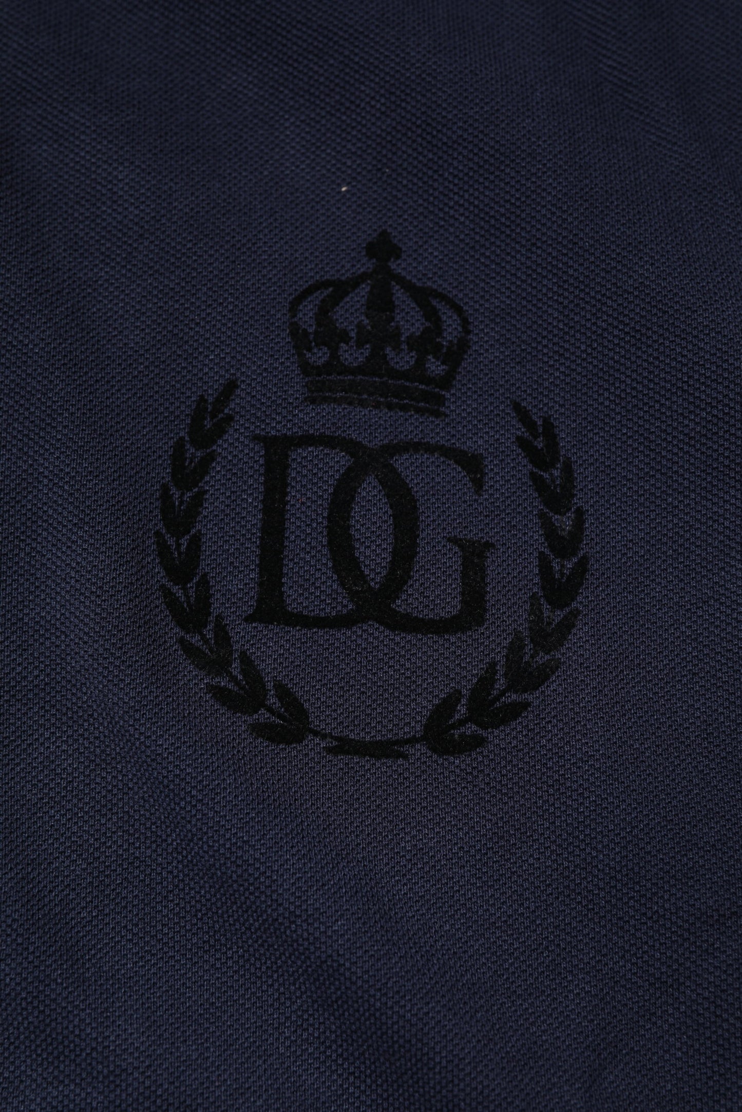 Dunkelblaues Polo-T-Shirt aus Baumwolle mit Kronenkragen