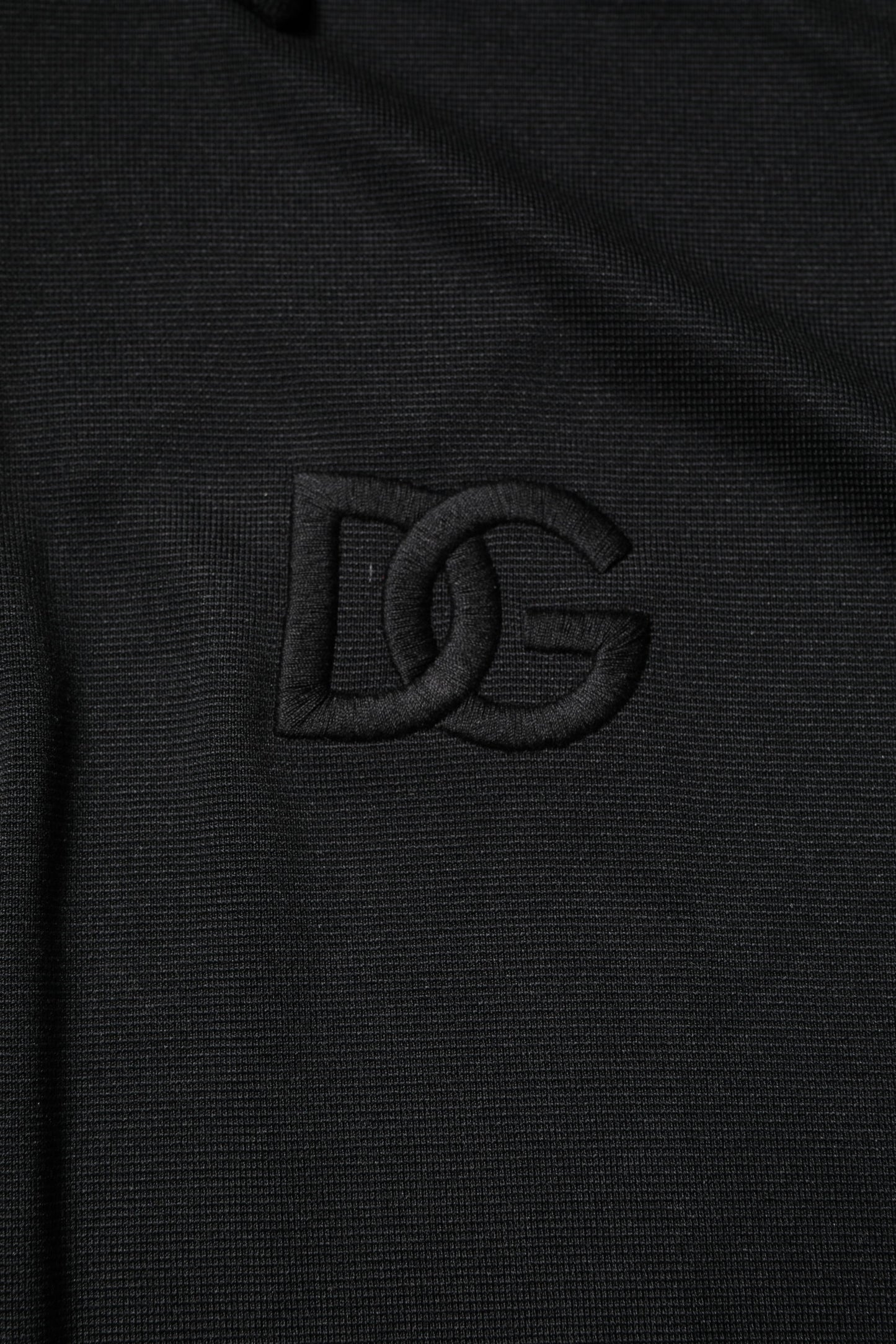 Schwarzes Polo-T-Shirt aus Polyester mit DG-Logo und Kragen
