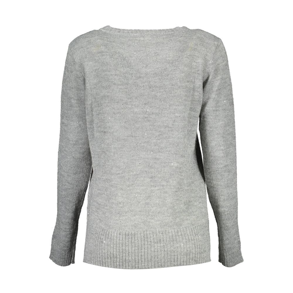 Silberner Wollpullover für Damen