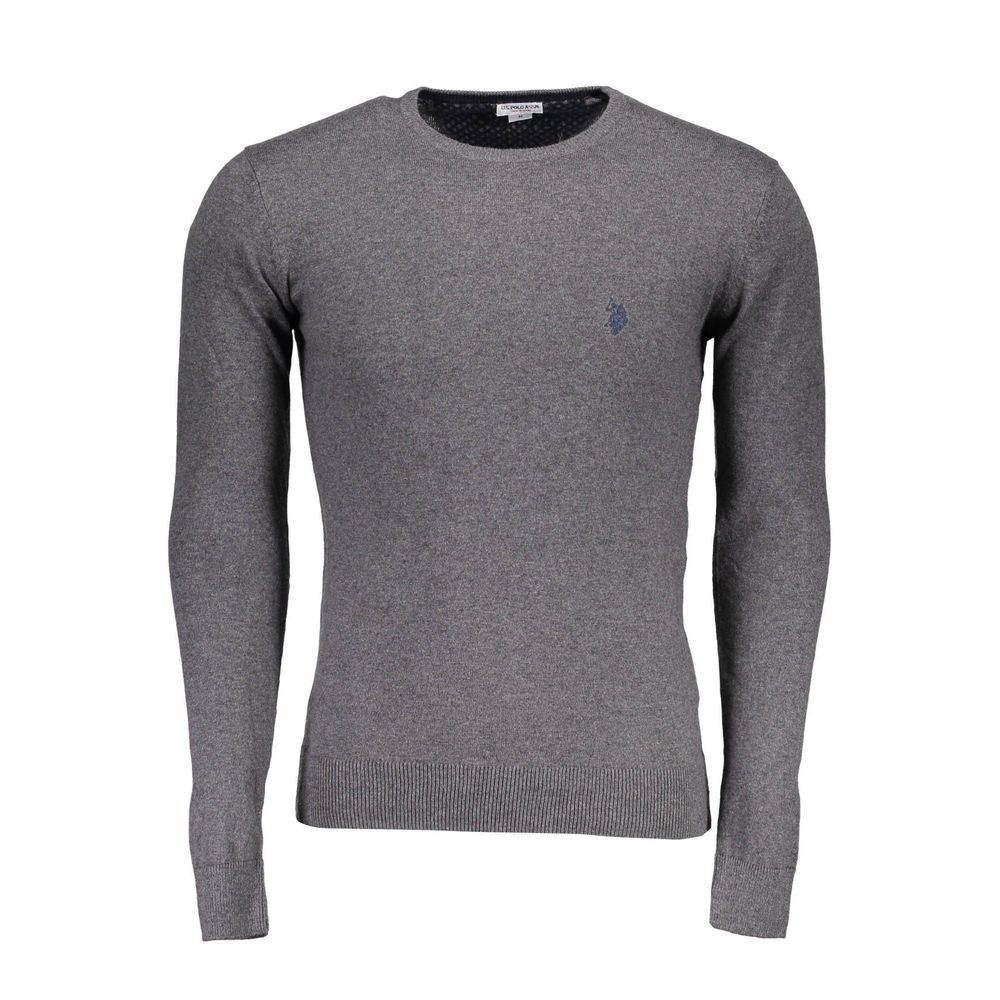 Grauer Baumwollpullover für Herren