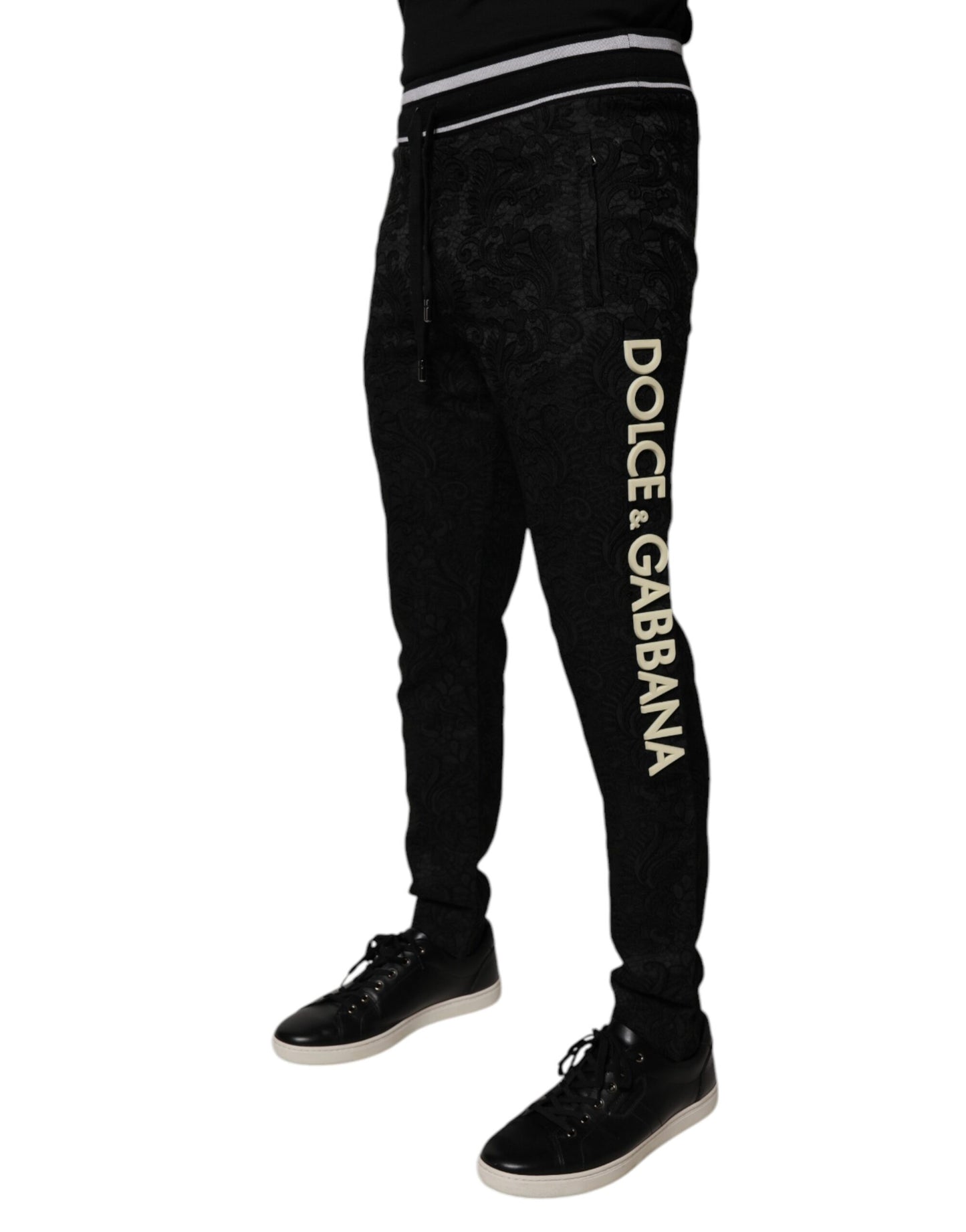 Schwarze Joggerhose mit mittlerer Taille für Herren