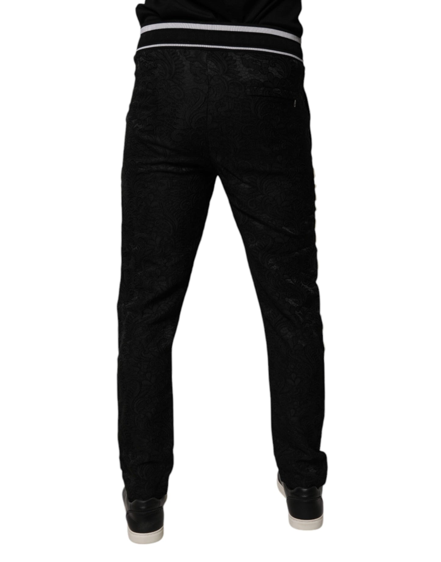 Schwarze Joggerhose mit mittlerer Taille für Herren